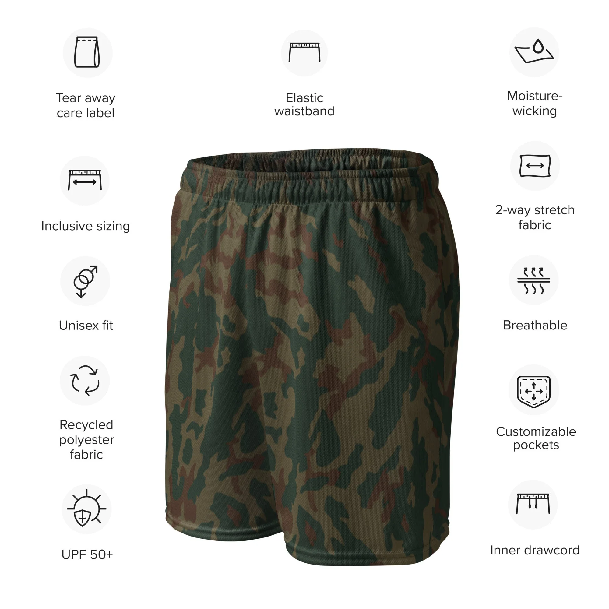 Russian Barvikha Mountain CAMO Unisex Mesh Shorts - Image 5