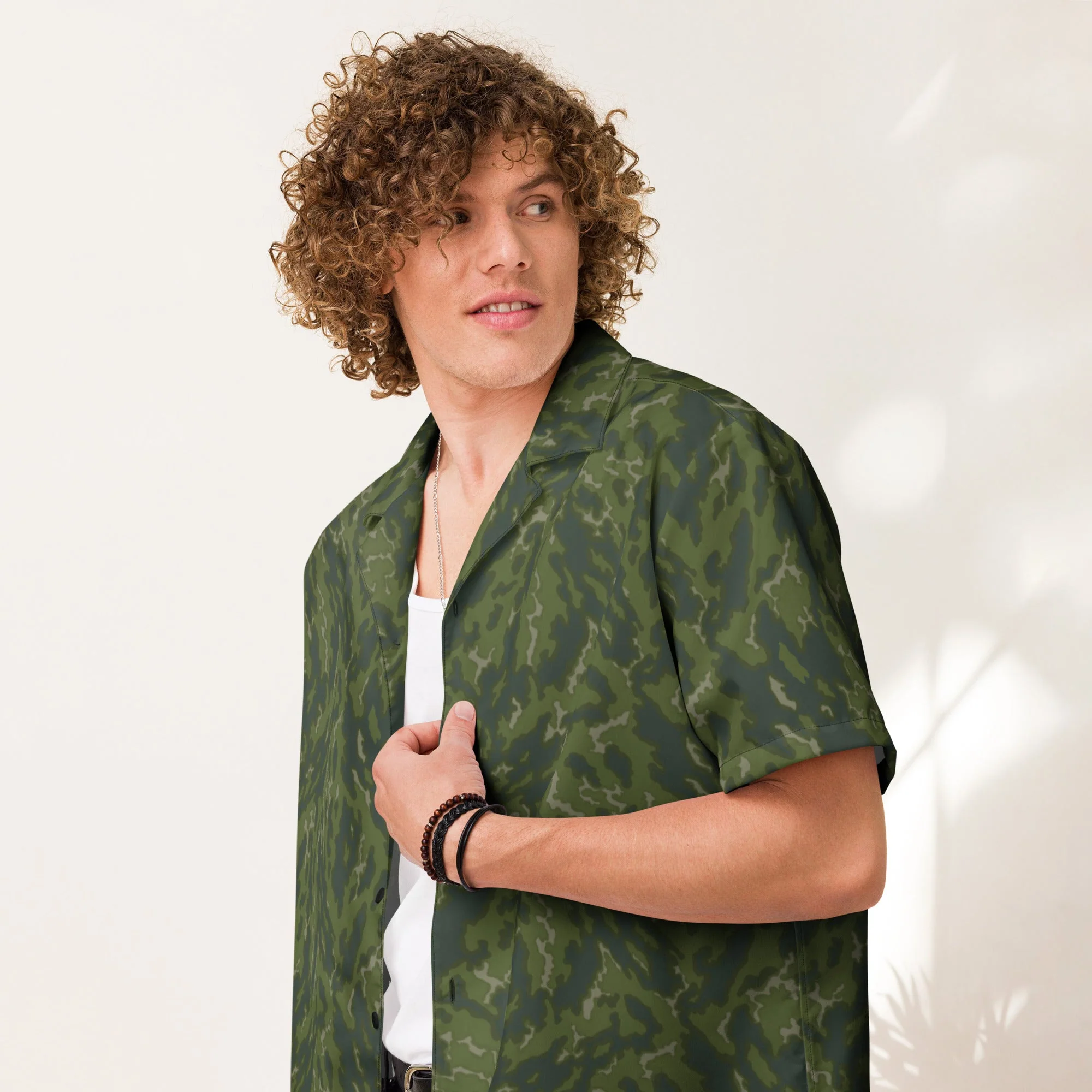 Russian Barvikha Woodland CAMO Unisex Short-Sleeve Button Shirt