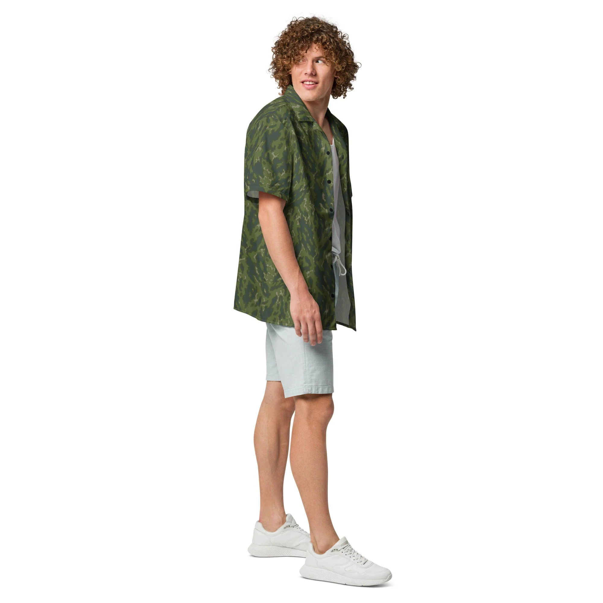 Russian Barvikha Woodland CAMO Unisex Short-Sleeve Button Shirt - Image 6