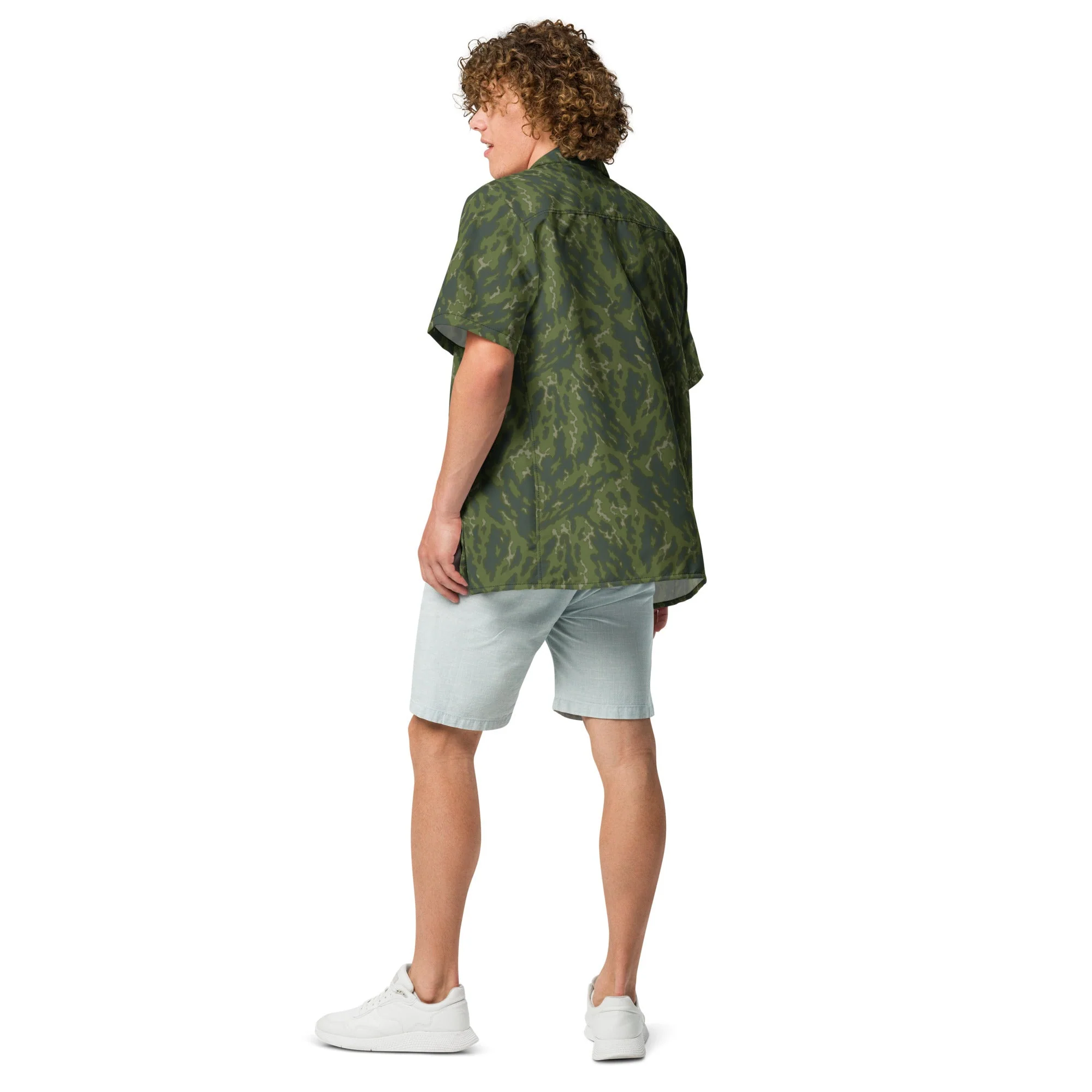 Russian Barvikha Woodland CAMO Unisex Short-Sleeve Button Shirt - Image 7