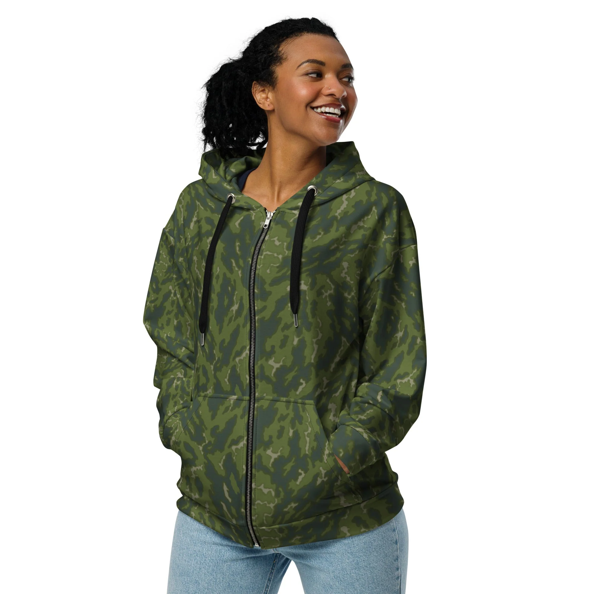 Russian Barvikha Woodland CAMO Unisex Zip Hoodie - Image 9