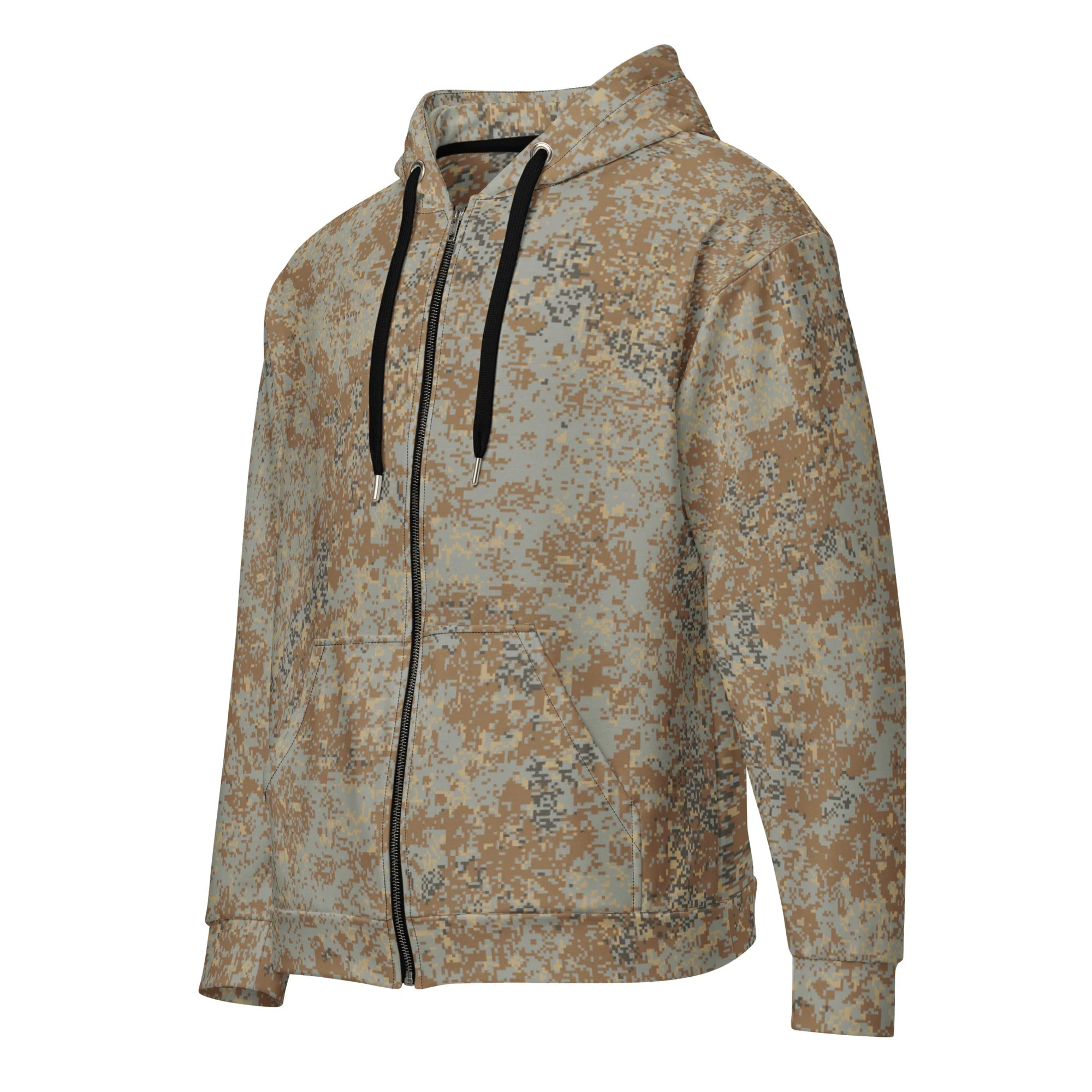 Russian Digital EMR Desert CAMO Unisex Zip Hoodie - Image 2