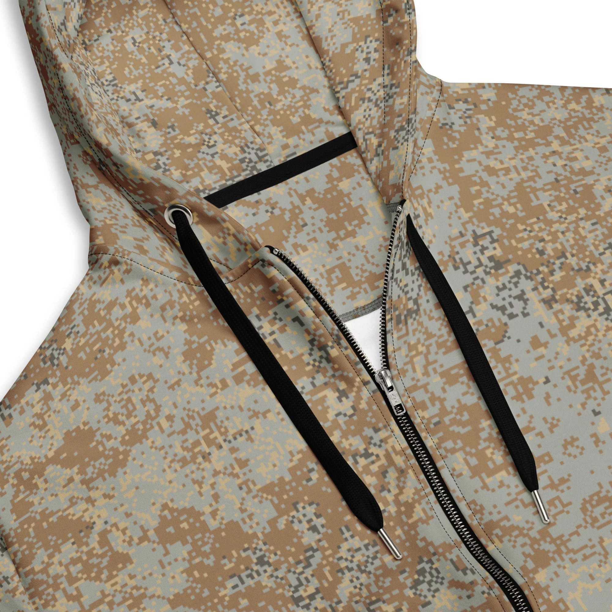 Russian Digital EMR Desert CAMO Unisex Zip Hoodie - Image 3
