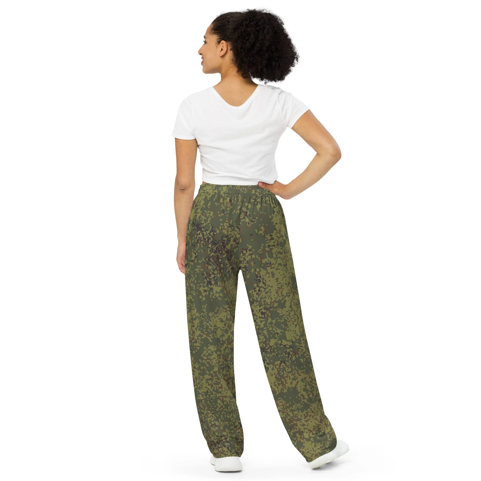 Russian Digital EMR Woodland CAMO Unisex Wide-Leg Leisure Pants - Image 3