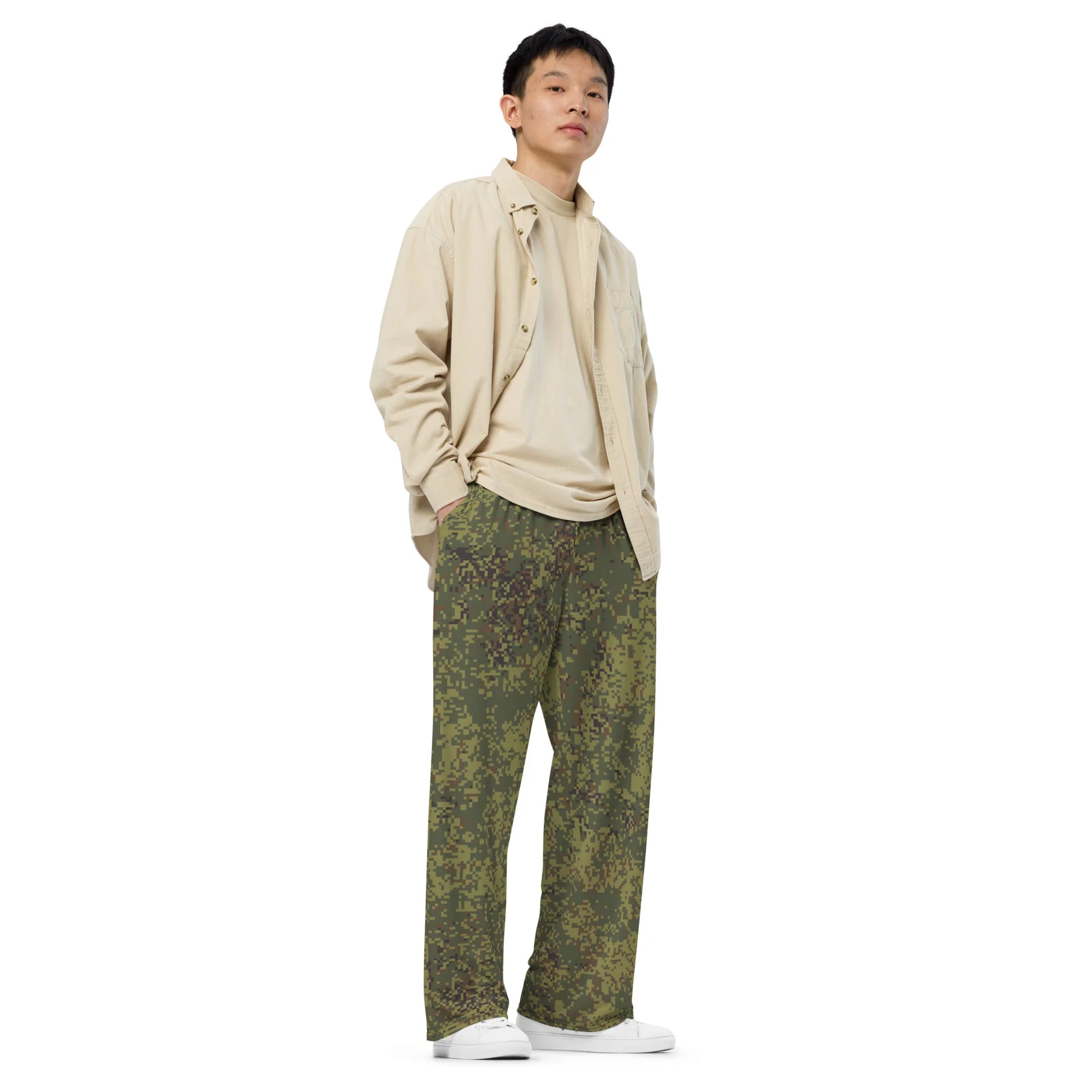 Russian Digital EMR Woodland CAMO Unisex Wide-Leg Leisure Pants - Image 4