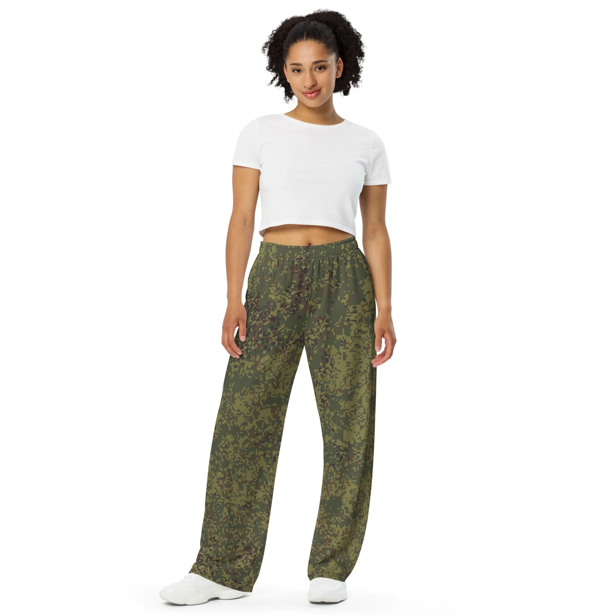 Russian Digital EMR Woodland CAMO Unisex Wide-Leg Leisure Pants - Image 7