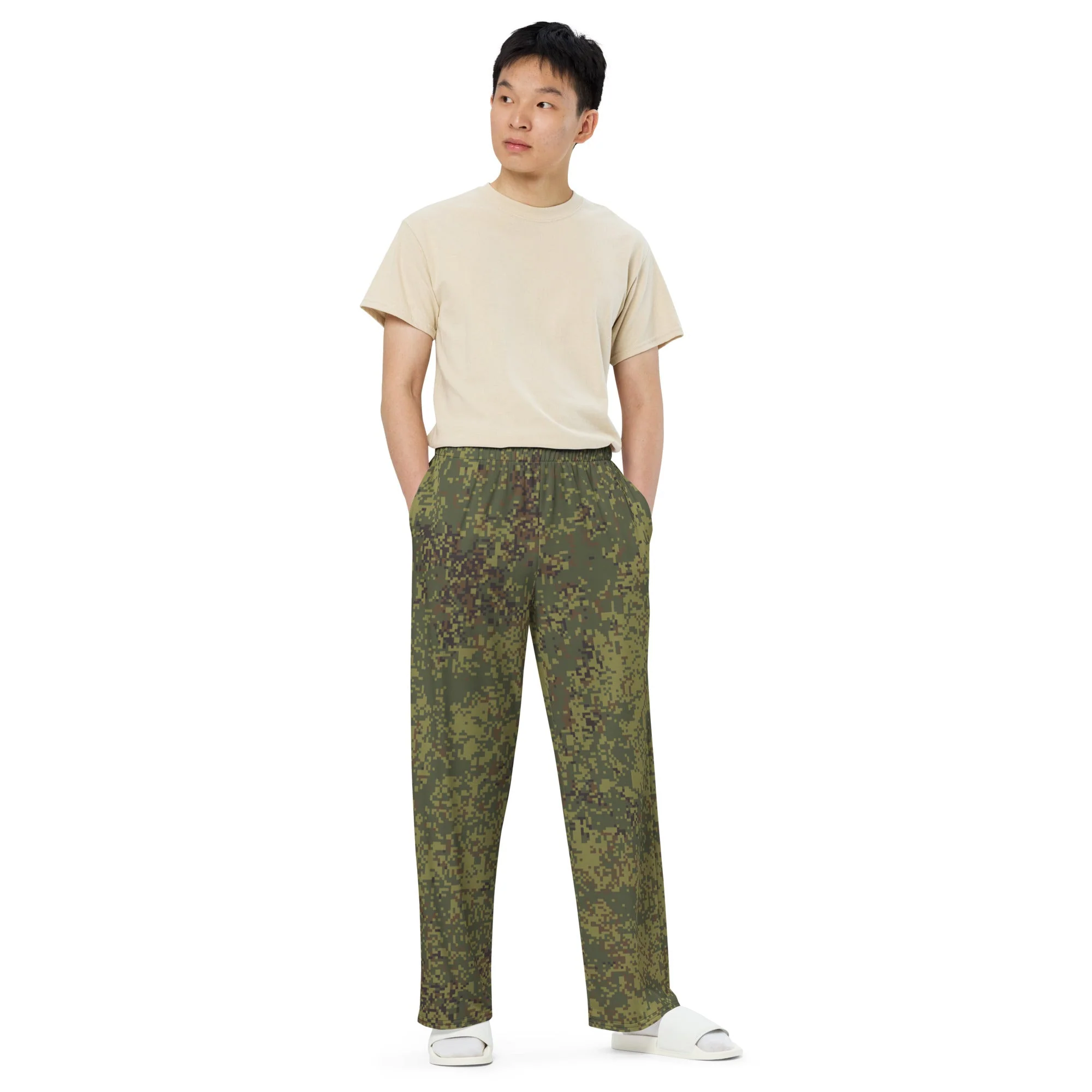 Russian Digital EMR Woodland CAMO Unisex Wide-Leg Leisure Pants - Image 8