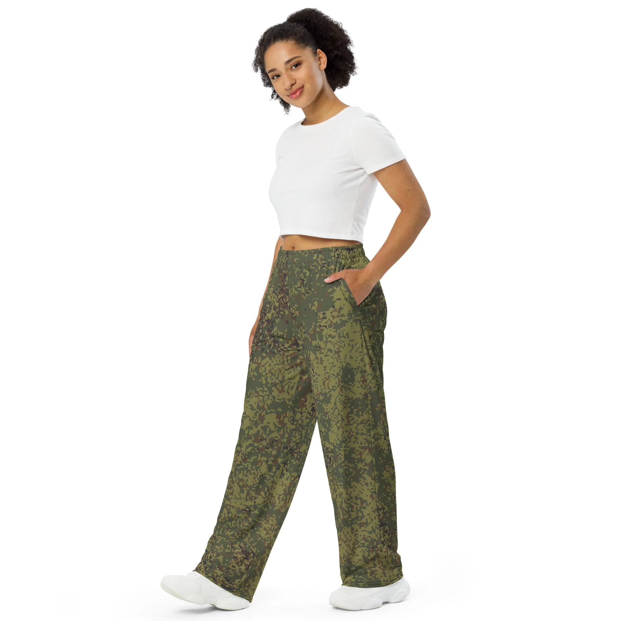 Russian Digital EMR Woodland CAMO Unisex Wide-Leg Leisure Pants - Image 9