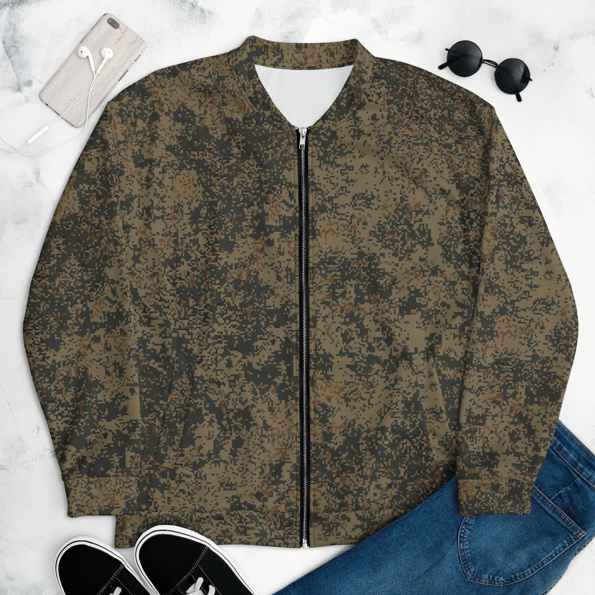 Russian Digital EMR Mountain CAMO Unisex Bomber Jacket - Image 3