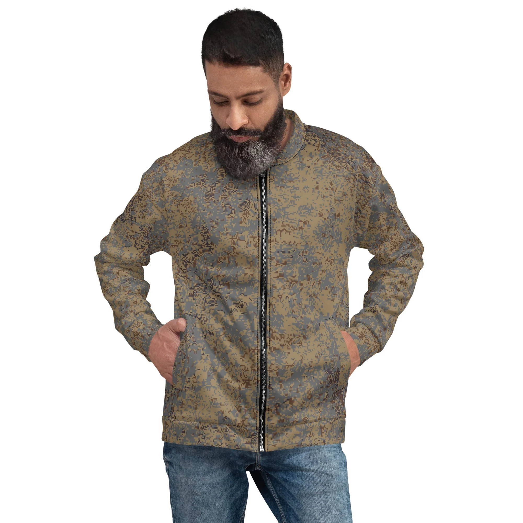Russian Digital EMR Winter Grey CAMO Unisex Bomber Jacket