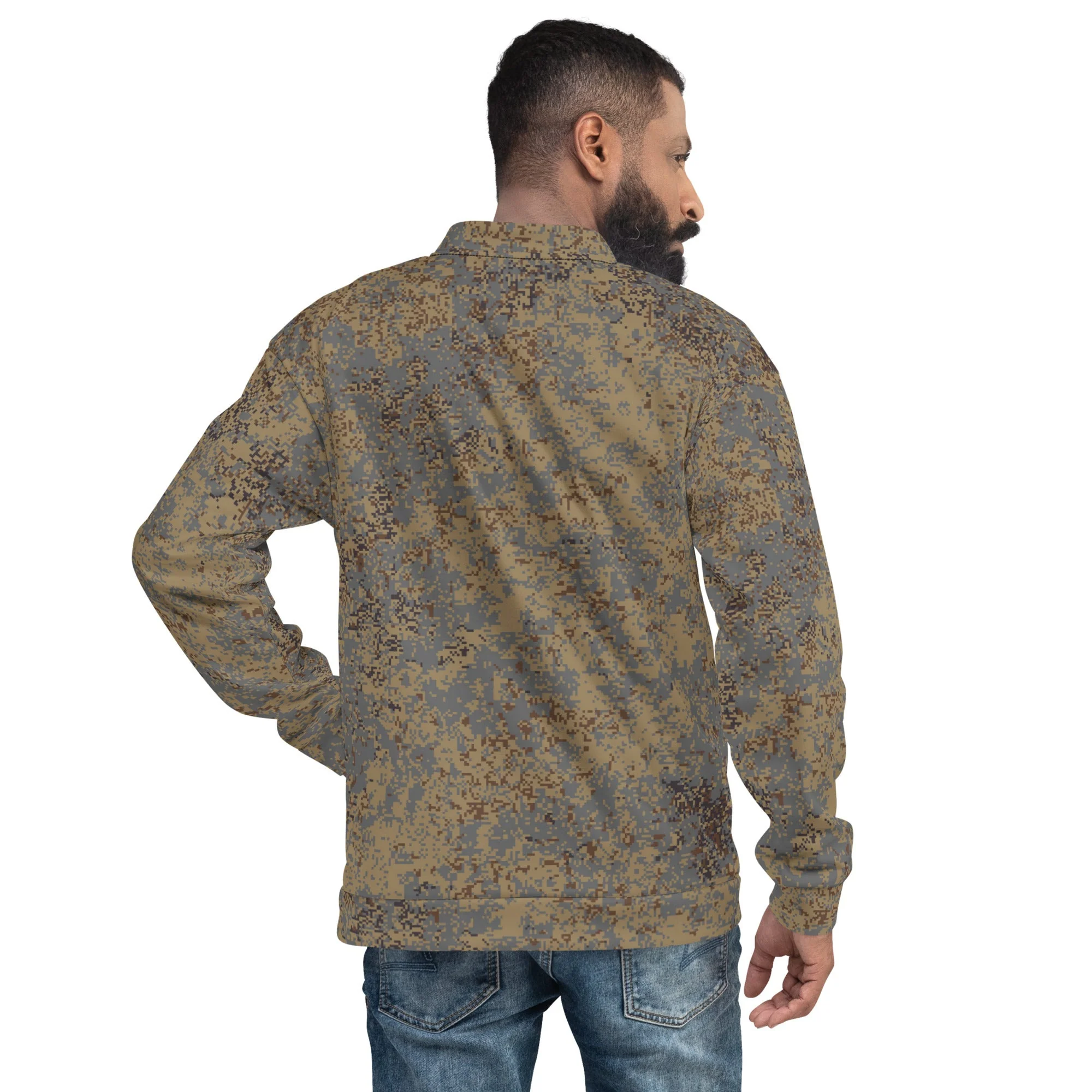 Russian Digital EMR Winter Grey CAMO Unisex Bomber Jacket - Image 2