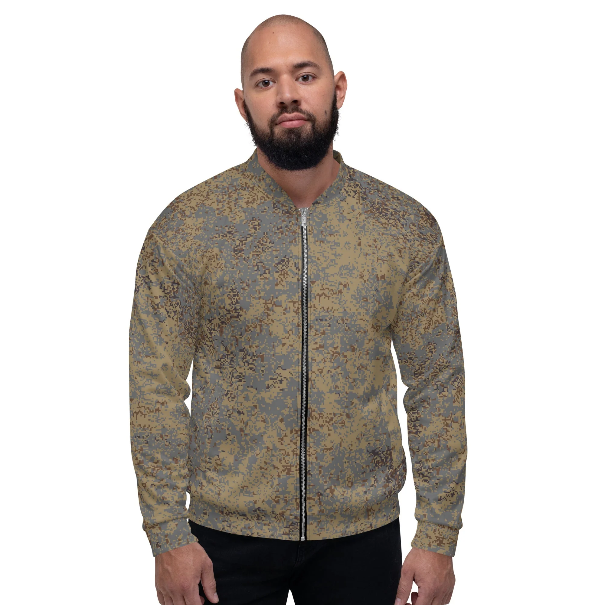Russian Digital EMR Winter Grey CAMO Unisex Bomber Jacket - Image 6