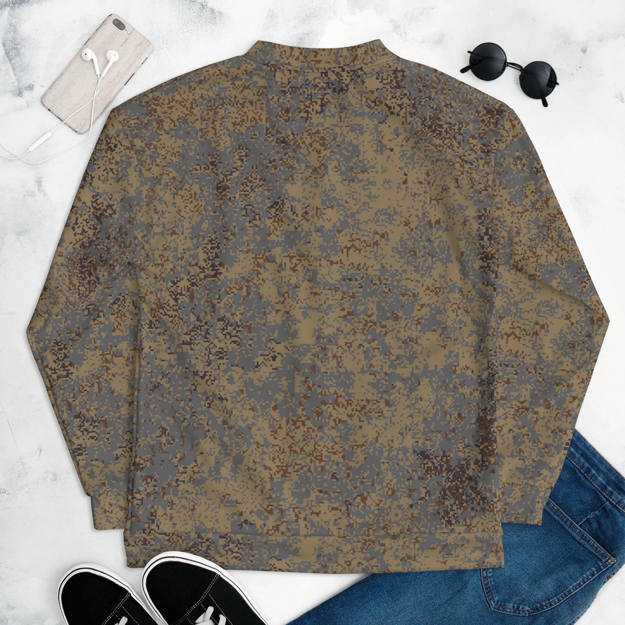 Russian Digital EMR Winter Grey CAMO Unisex Bomber Jacket - Image 8