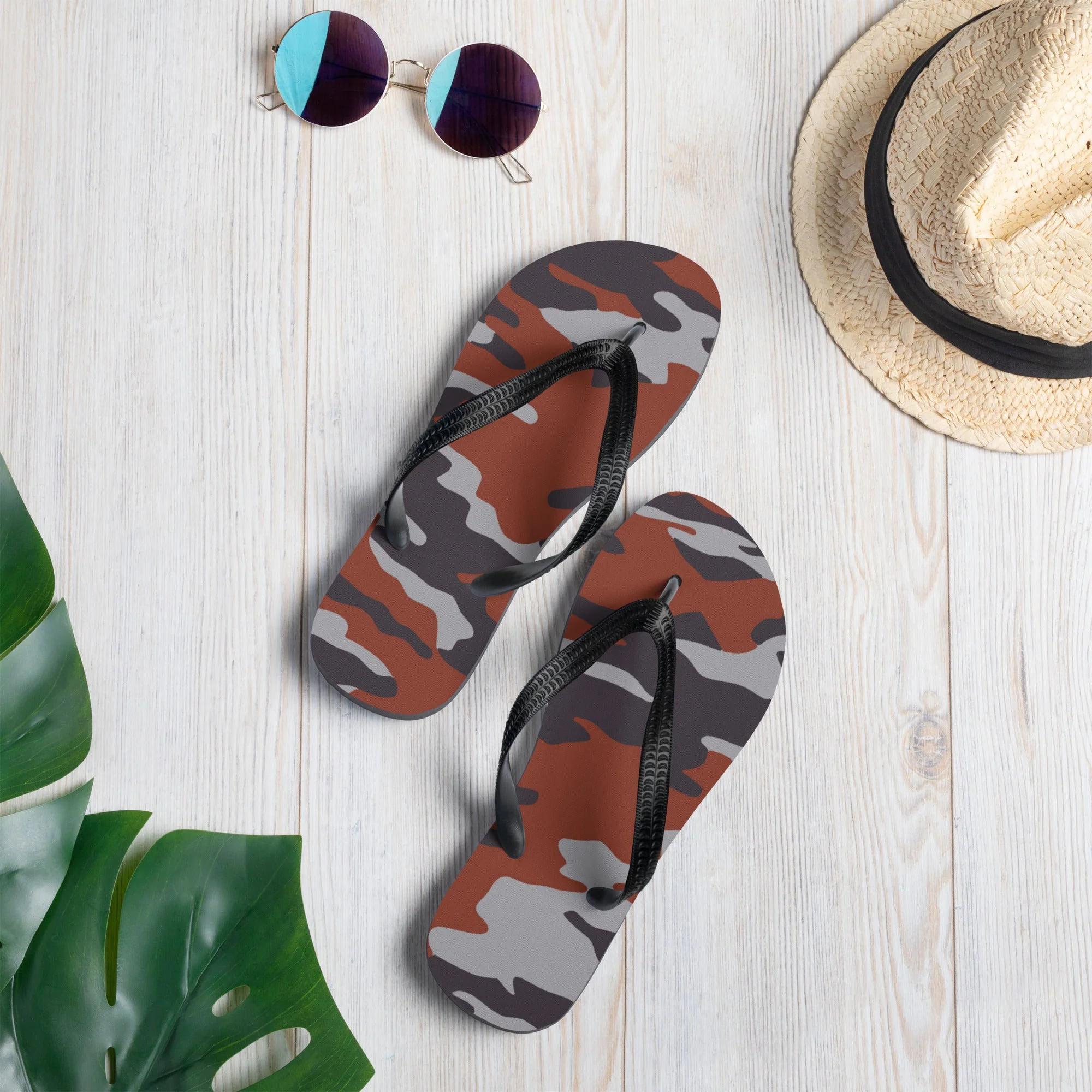 Russian Flora Red CAMO Flip-Flops