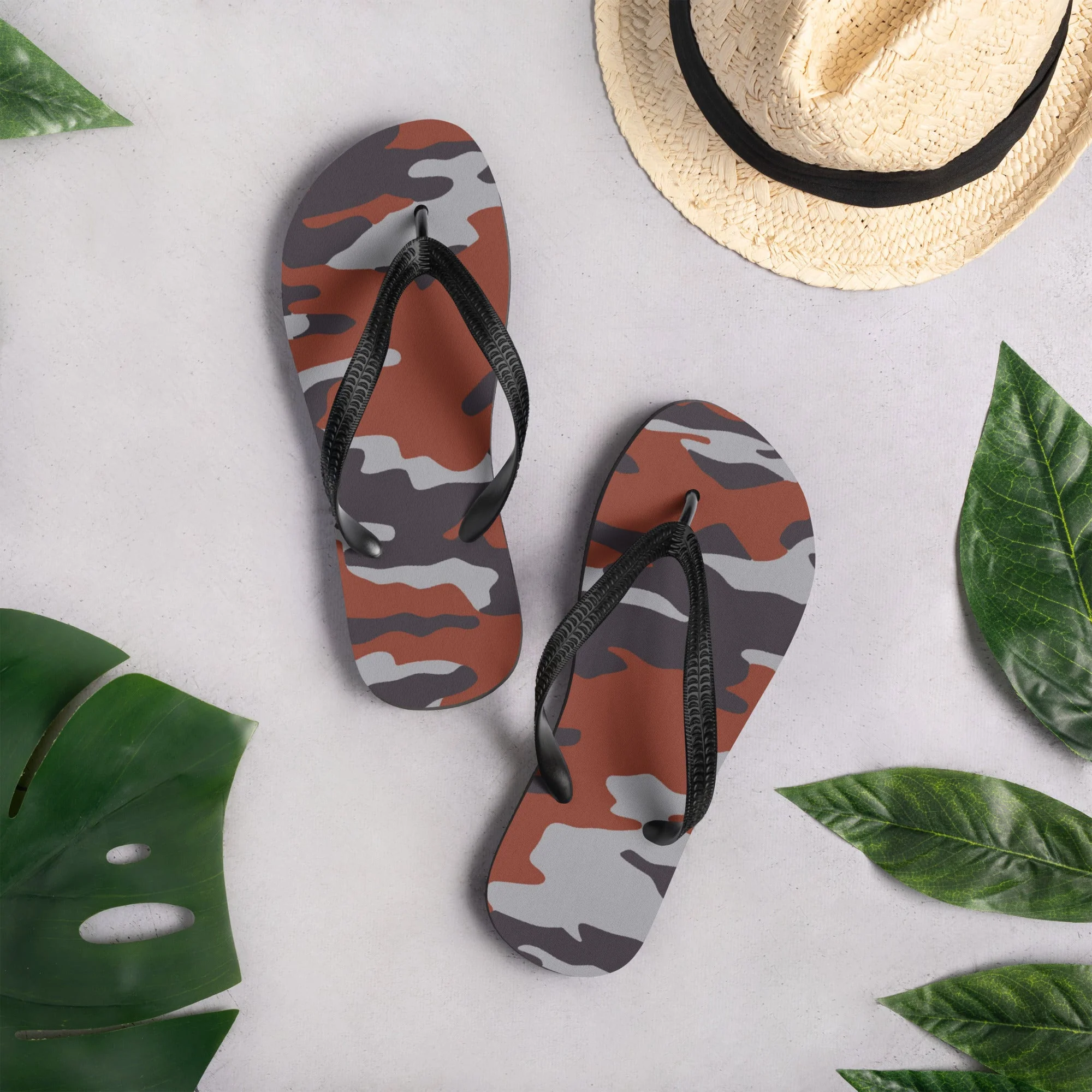 Russian Flora Red CAMO Flip-Flops - Image 2