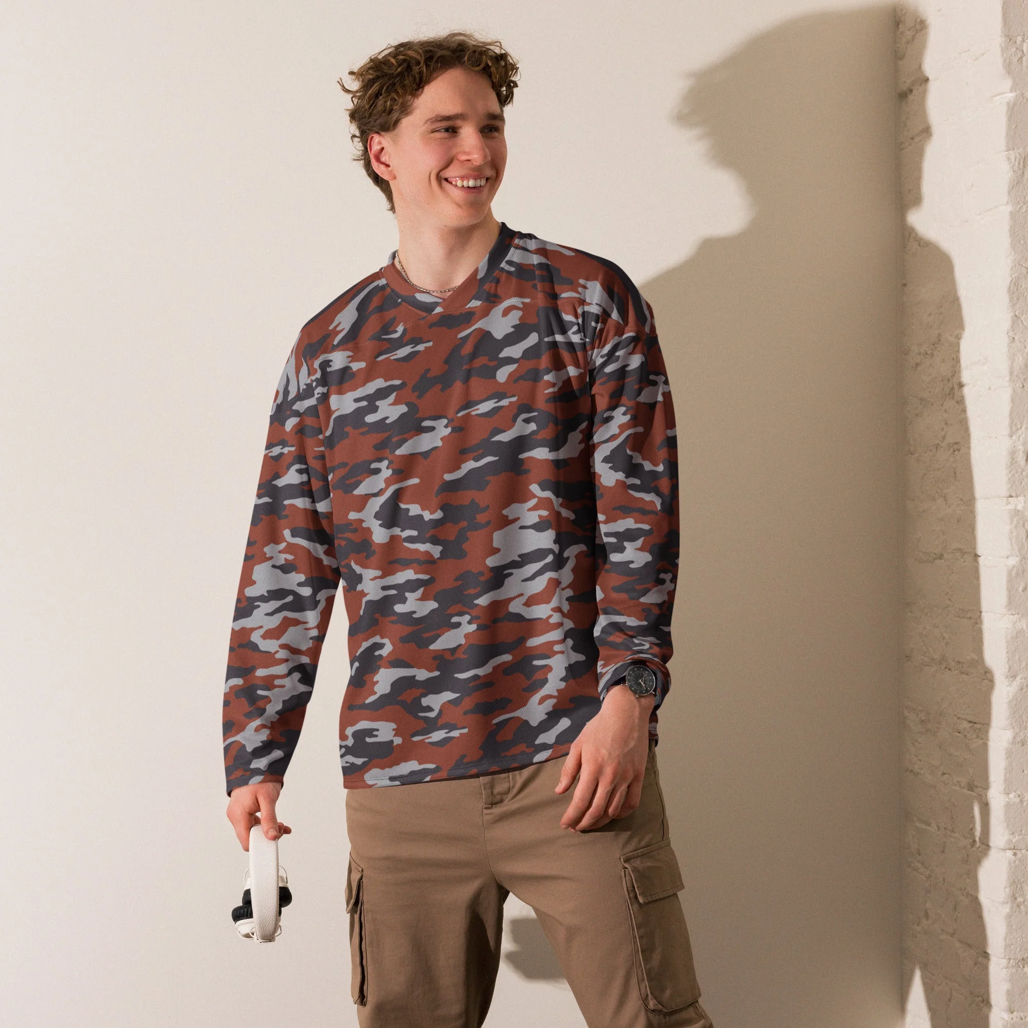 Russian Flora Red CAMO Unisex Hockey Fan Jersey - Image 8