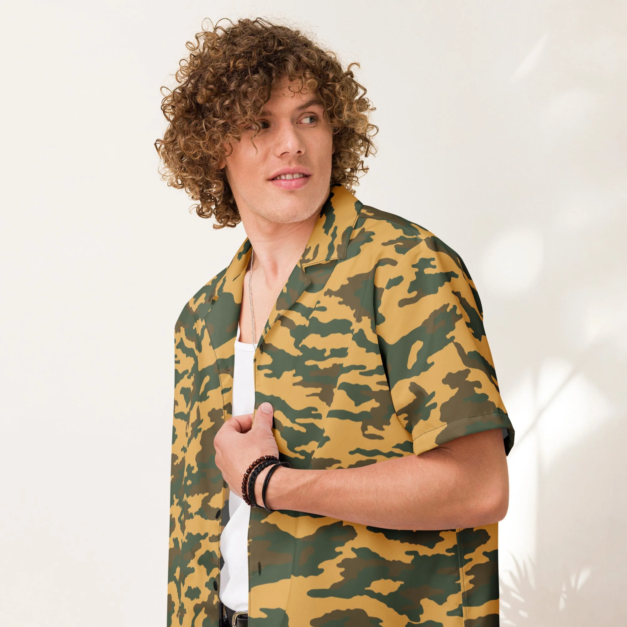 Russian Flora VSR-98 Mountain CAMO Unisex Short-Sleeve Button Shirt