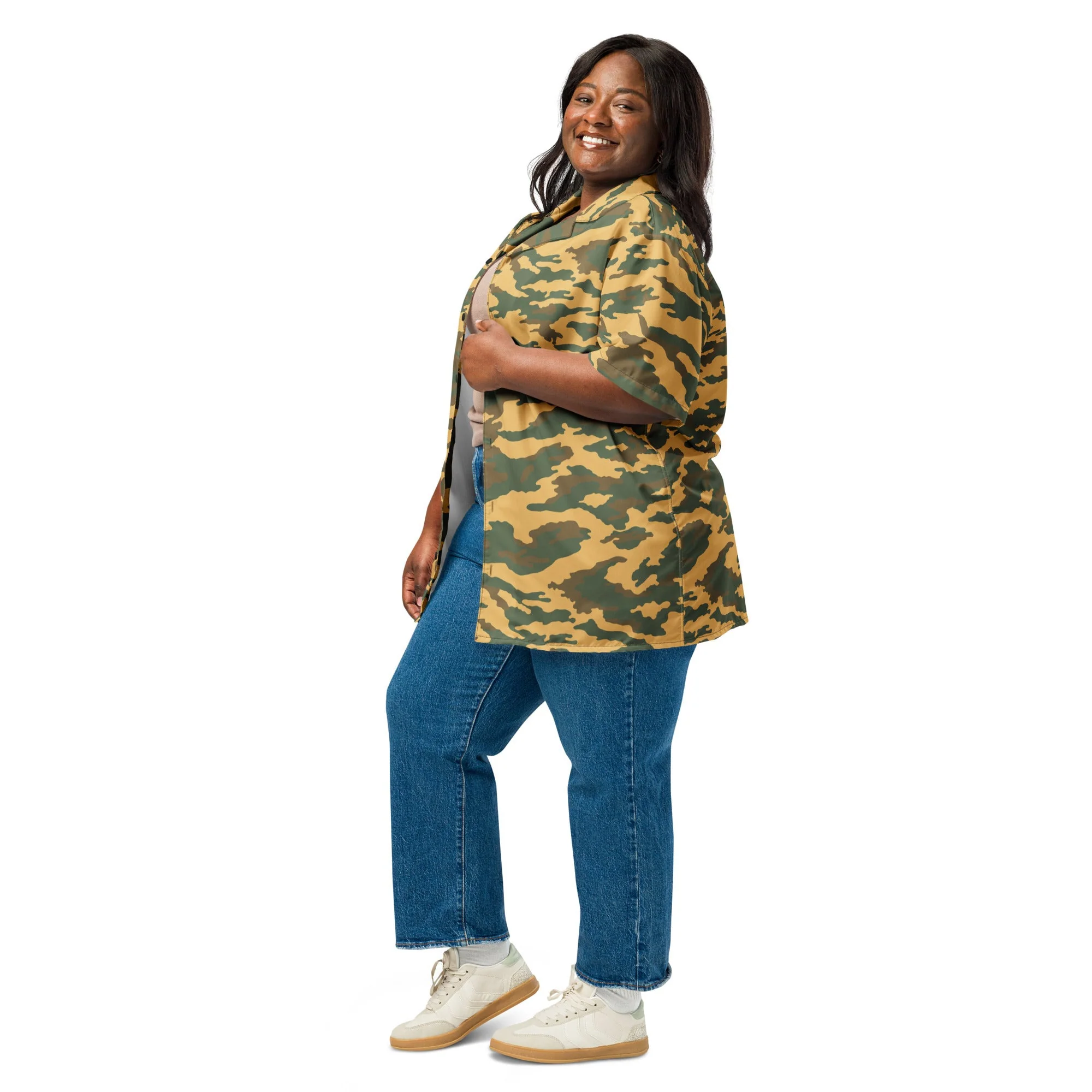 Russian Flora VSR-98 Mountain CAMO Unisex Short-Sleeve Button Shirt - Image 4