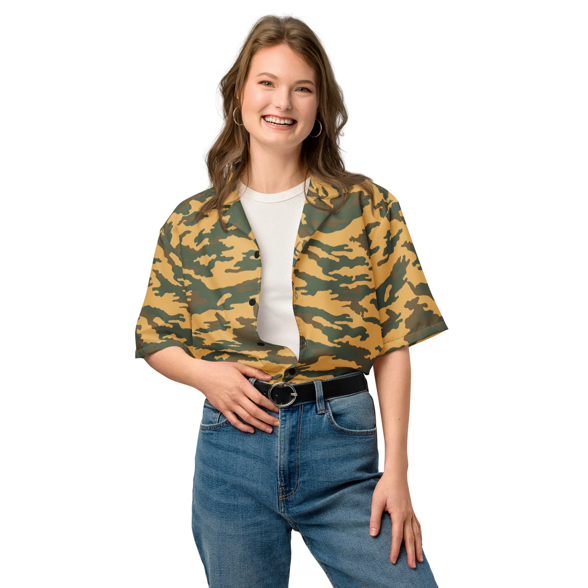 Russian Flora VSR-98 Mountain CAMO Unisex Short-Sleeve Button Shirt - Image 7