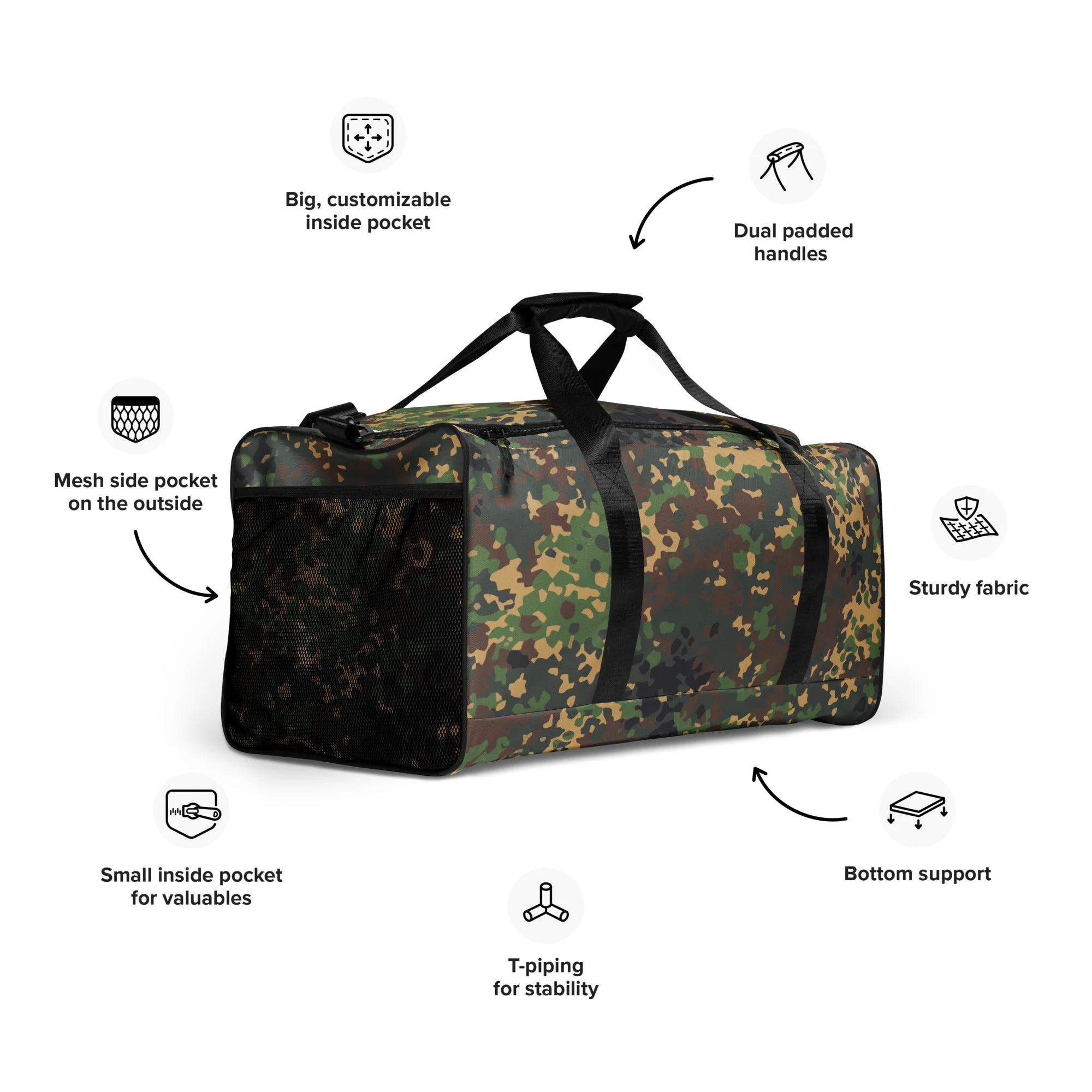 Russian IZLOM Fracture Woodland CAMO Duffle Bag - Image 2