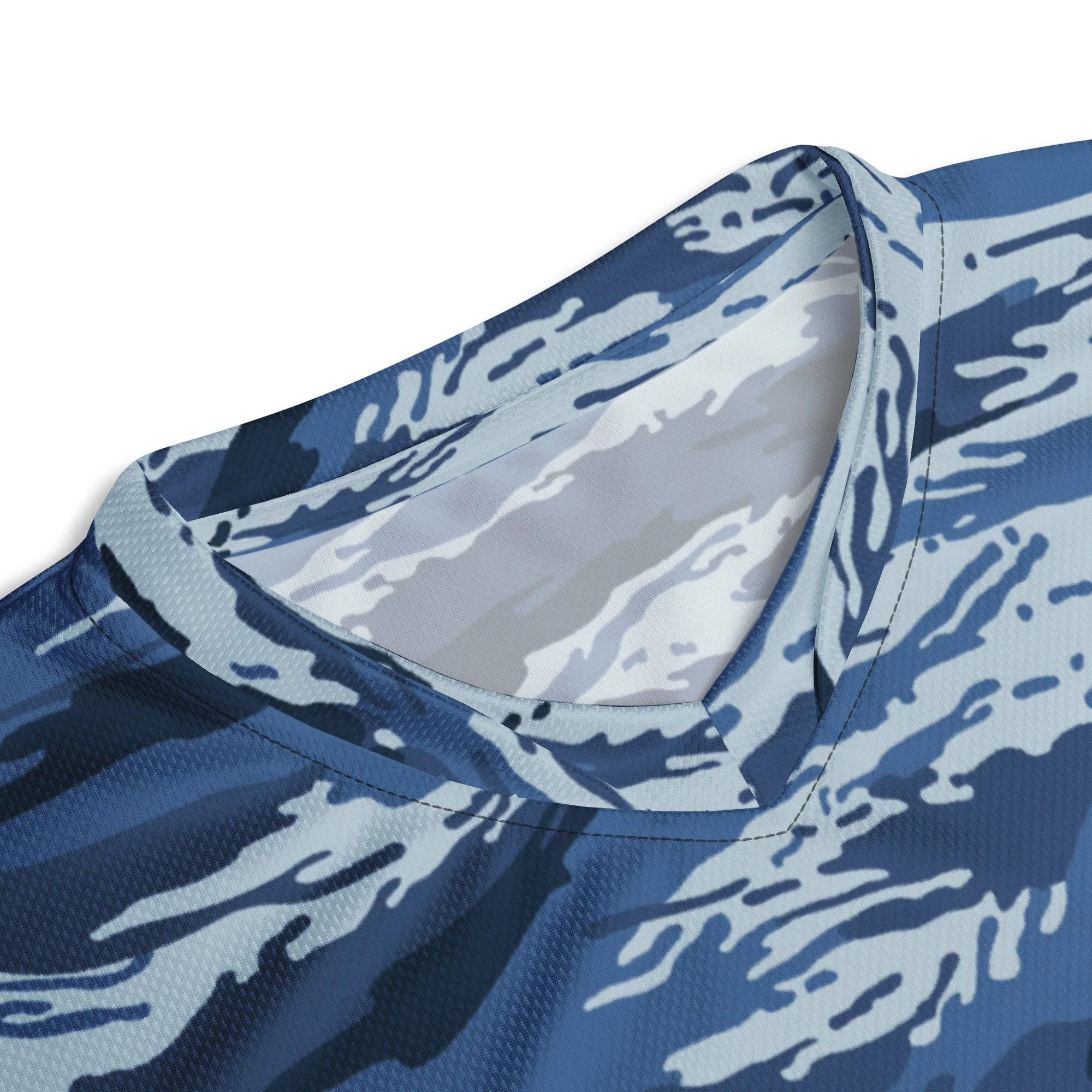 Russian Tiger Stripe Kamysh Blue CAMO Unisex Sports Jersey - Image 11