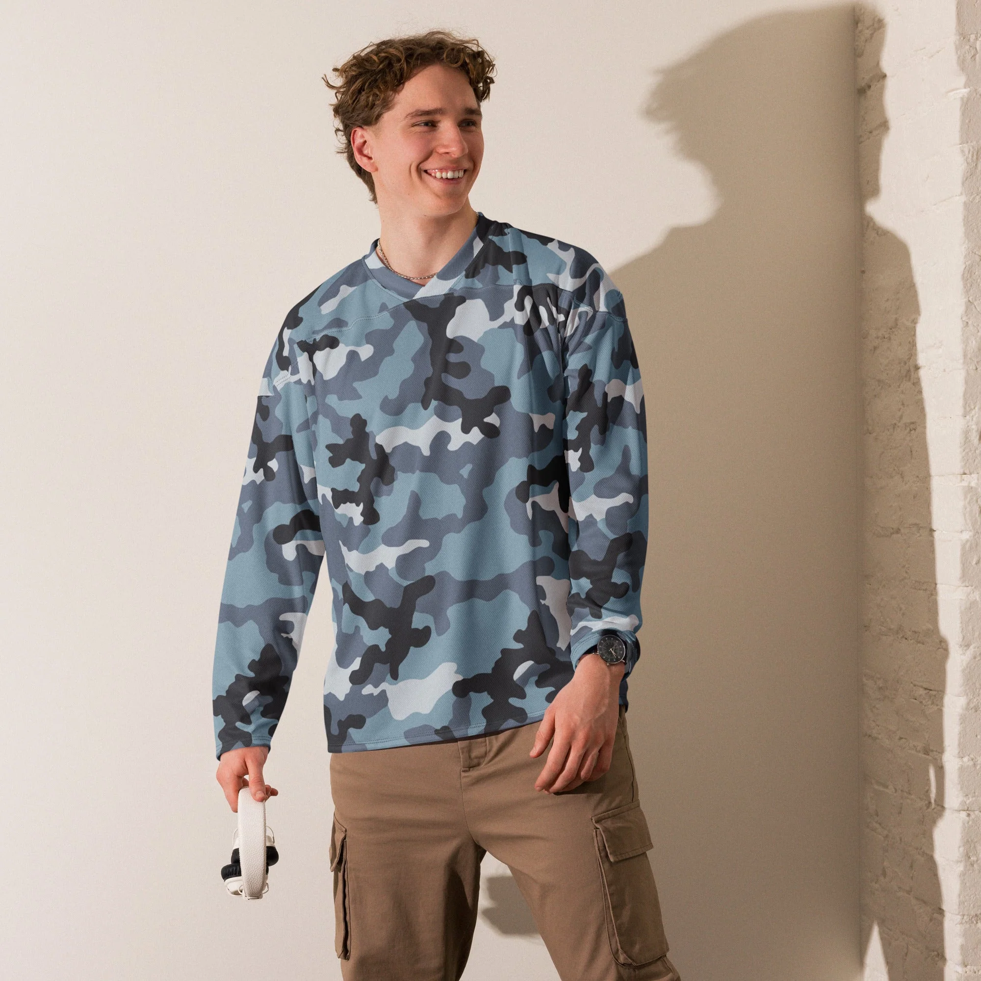 Russian KKO Urban Blue CAMO Unisex Hockey Fan Jersey - Image 12