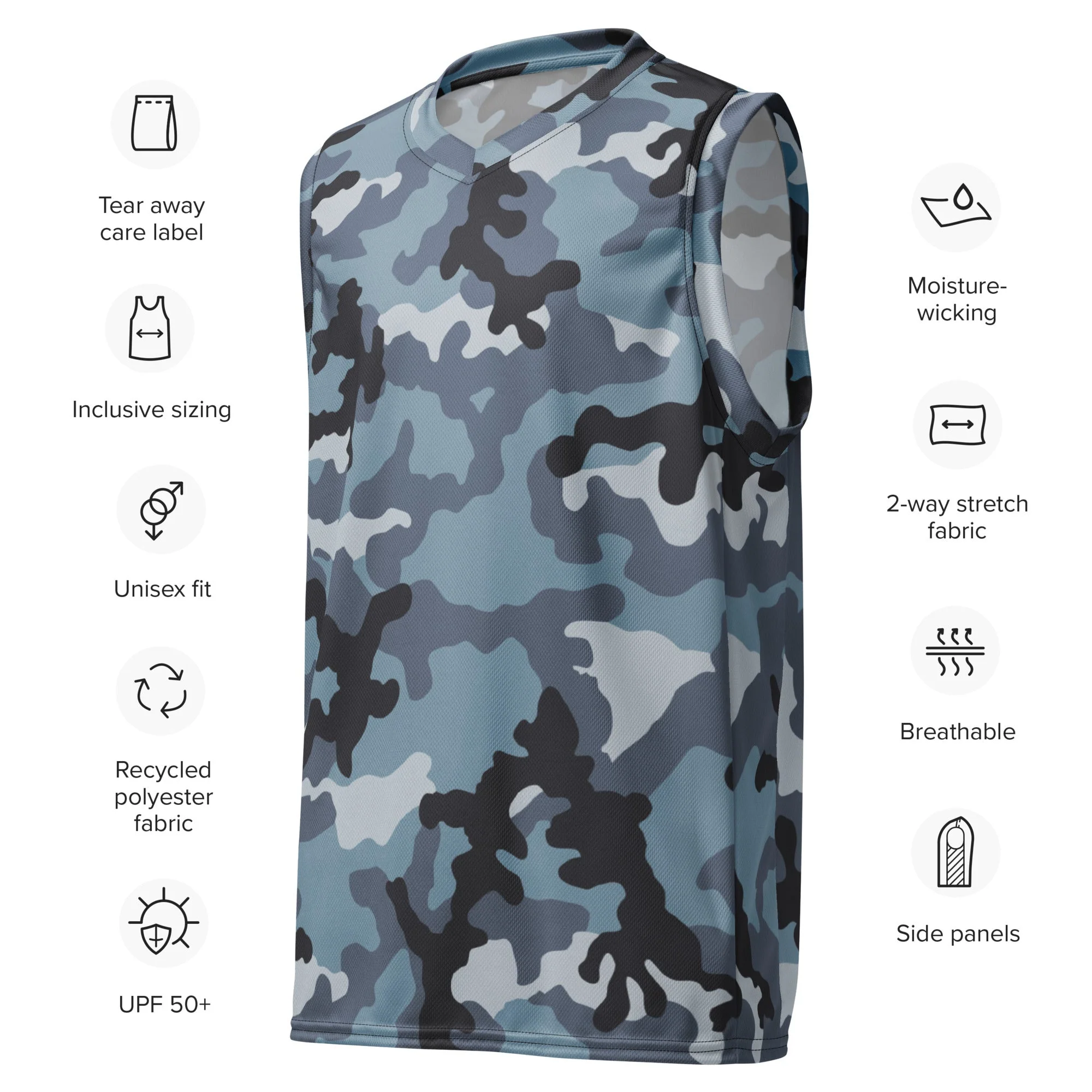Russian KKO Urban Blue CAMO Unisex Basketball Jersey - Image 3