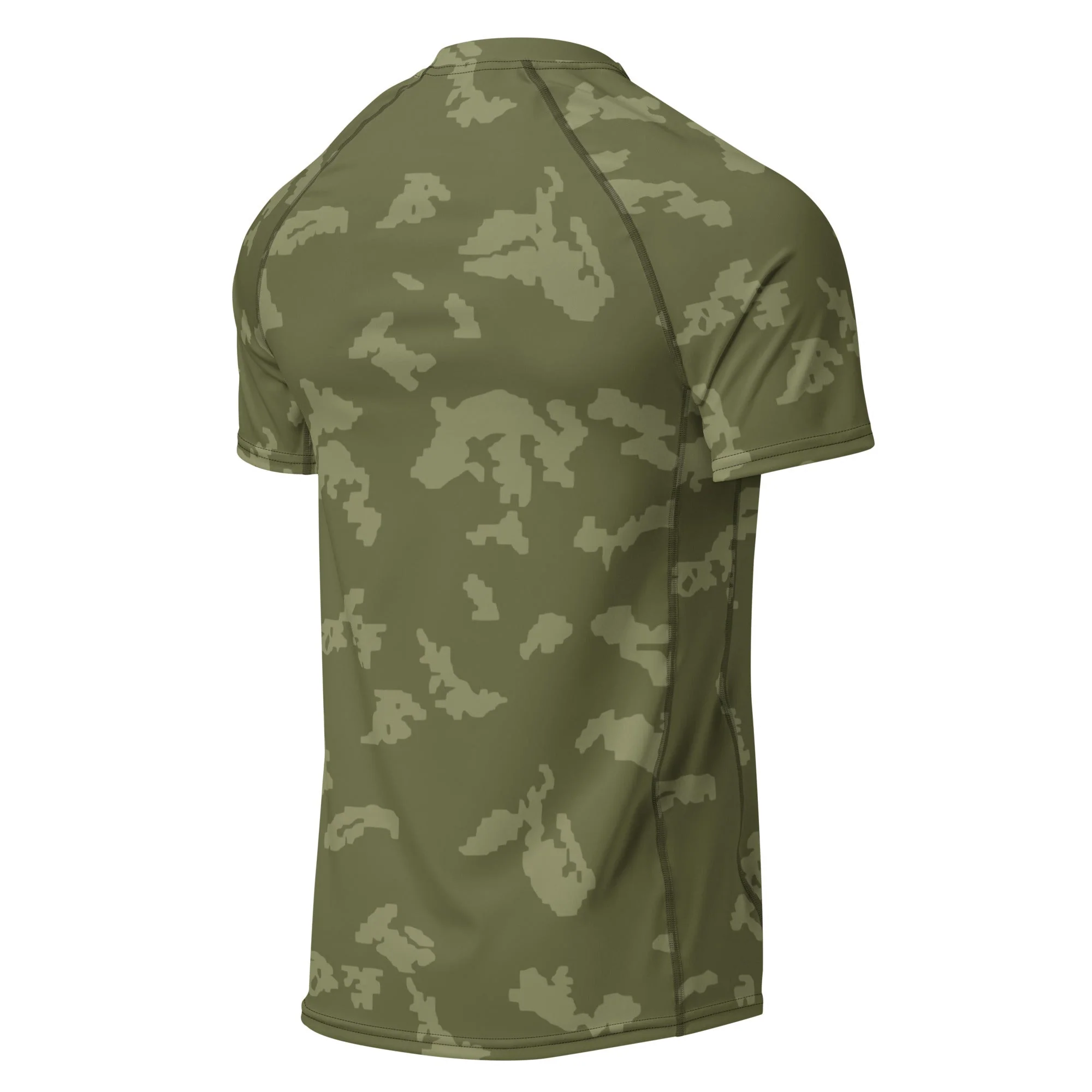 Russian KLMK Sunray Olive Drab CAMO Mens Short-Sleeve Rash Guard - Image 7