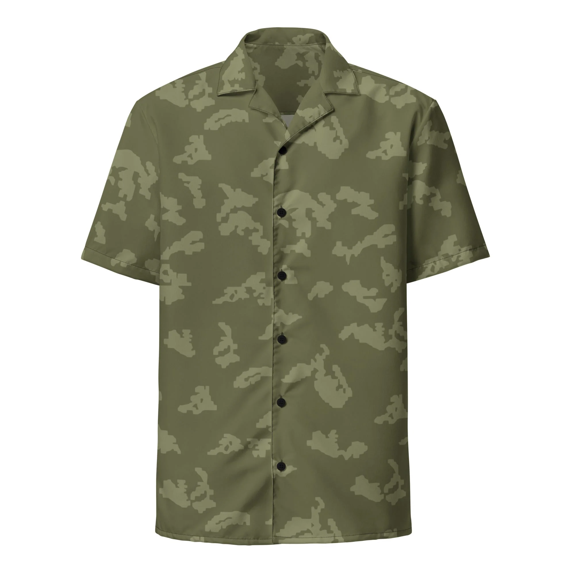 Russian KLMK Sunray Olive Drab CAMO Unisex Short-Sleeve Button Shirt - Image 11