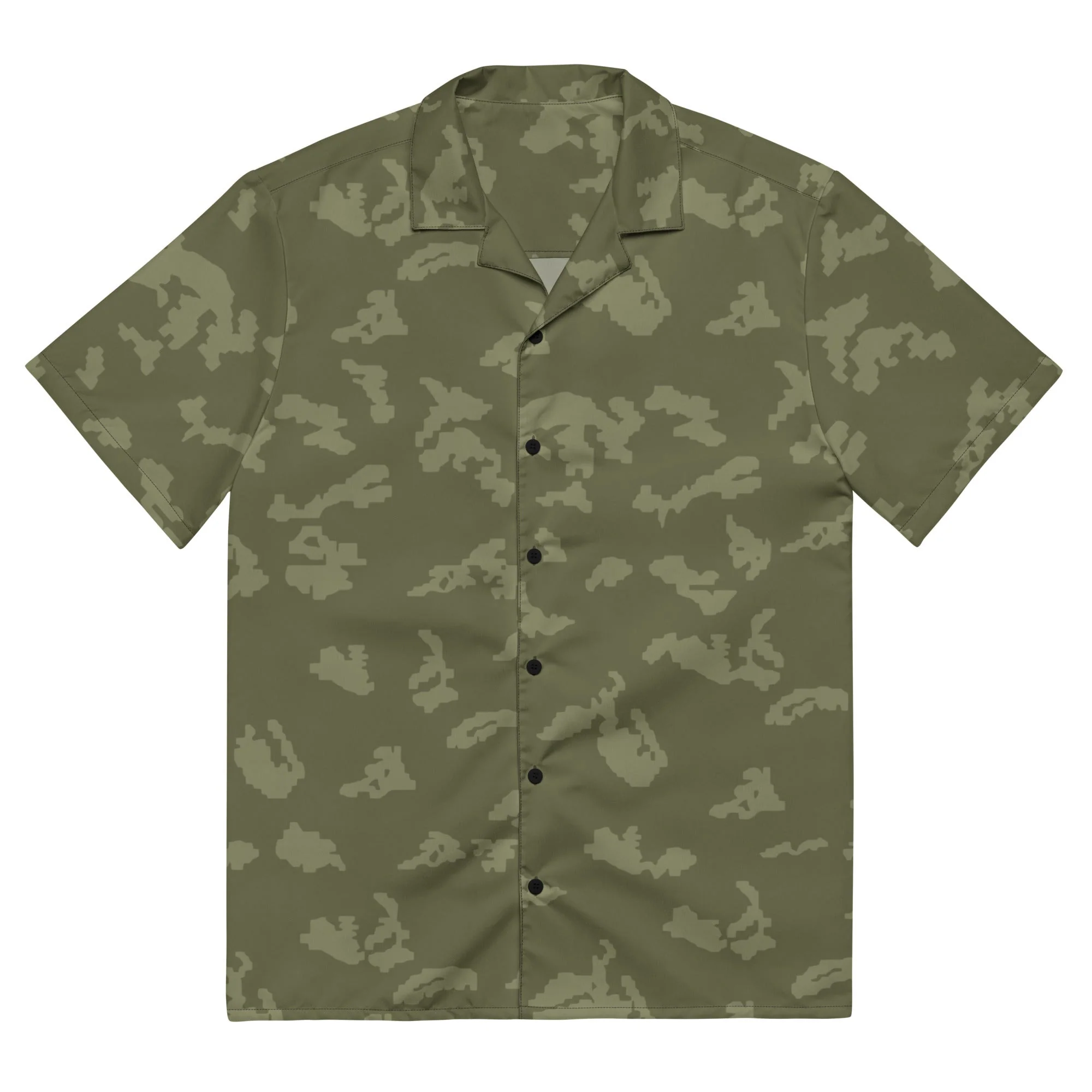 Russian KLMK Sunray Olive Drab CAMO Unisex Short-Sleeve Button Shirt - Image 3