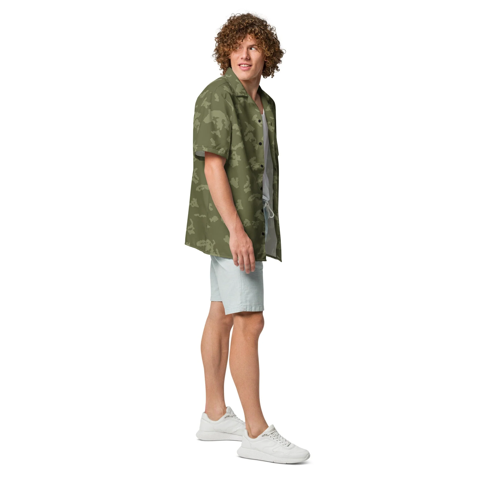 Russian KLMK Sunray Olive Drab CAMO Unisex Short-Sleeve Button Shirt - Image 6