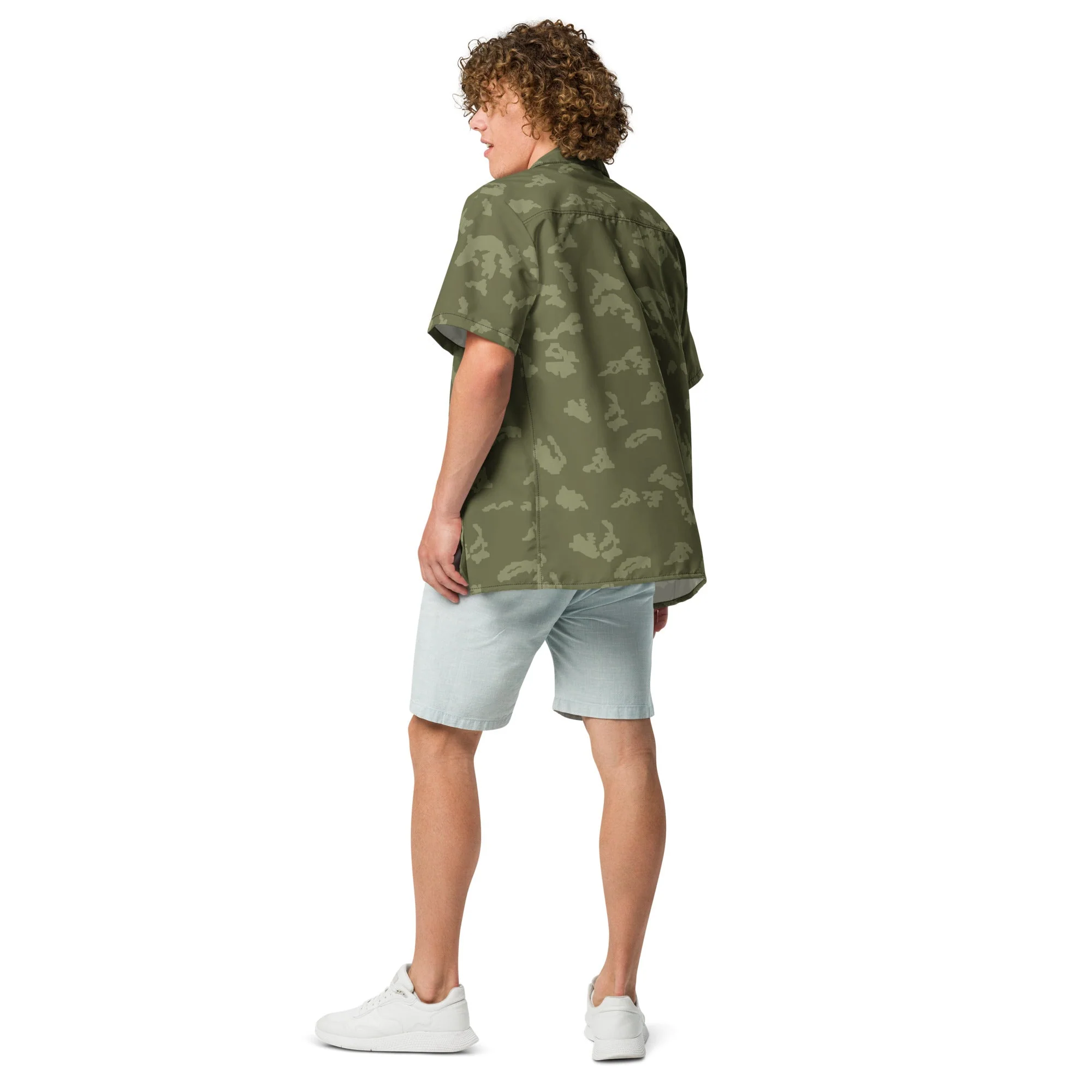 Russian KLMK Sunray Olive Drab CAMO Unisex Short-Sleeve Button Shirt - Image 7