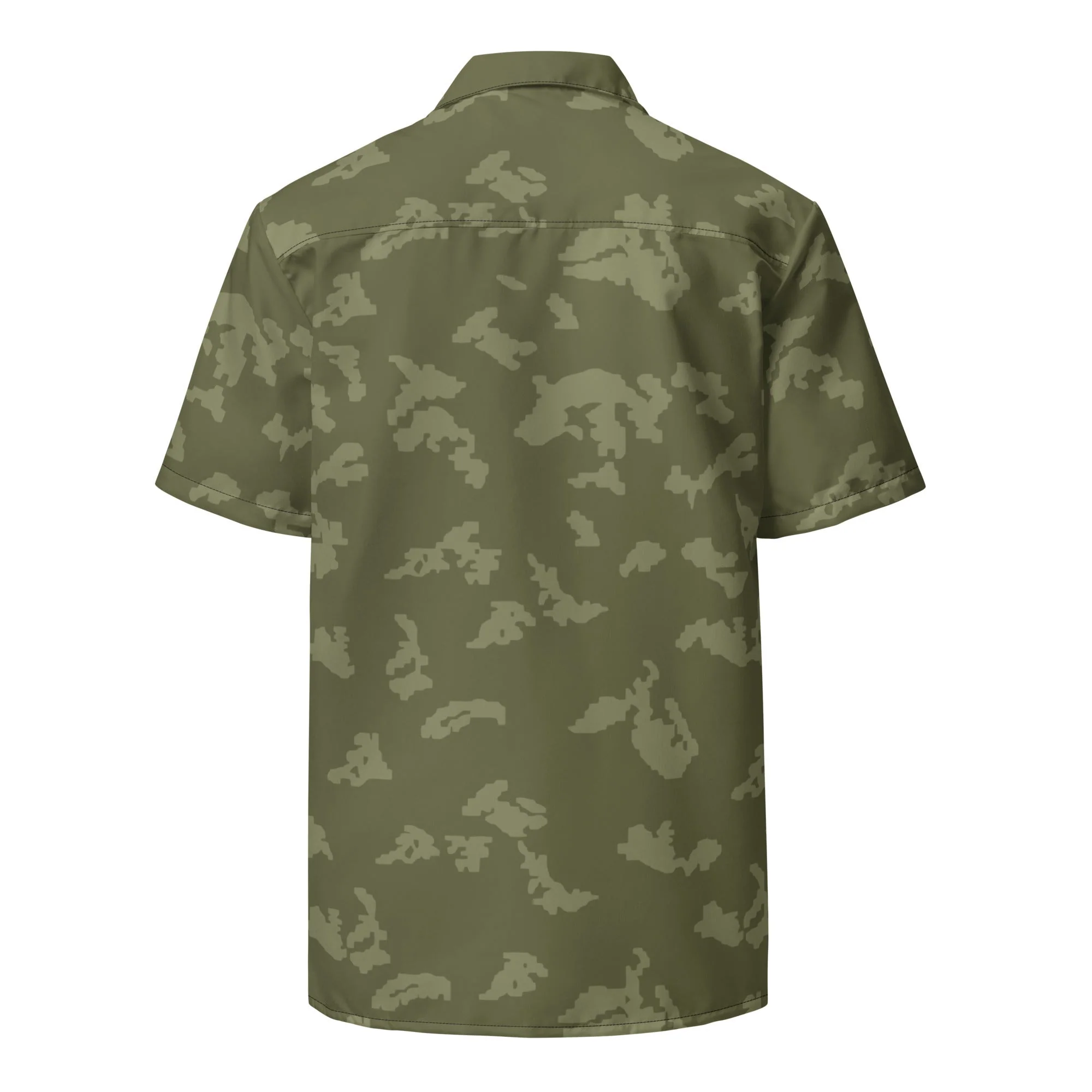 Russian KLMK Sunray Olive Drab CAMO Unisex Short-Sleeve Button Shirt - Image 8