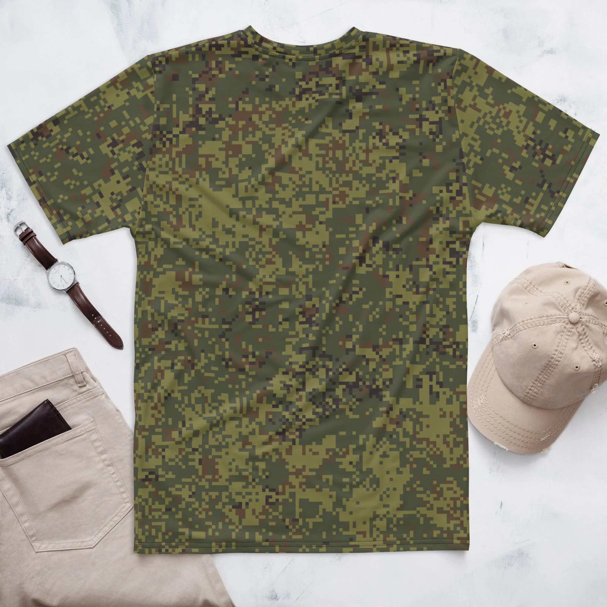 Russian Digital EMR Woodland CAMO Mens T-Shirt - Image 3