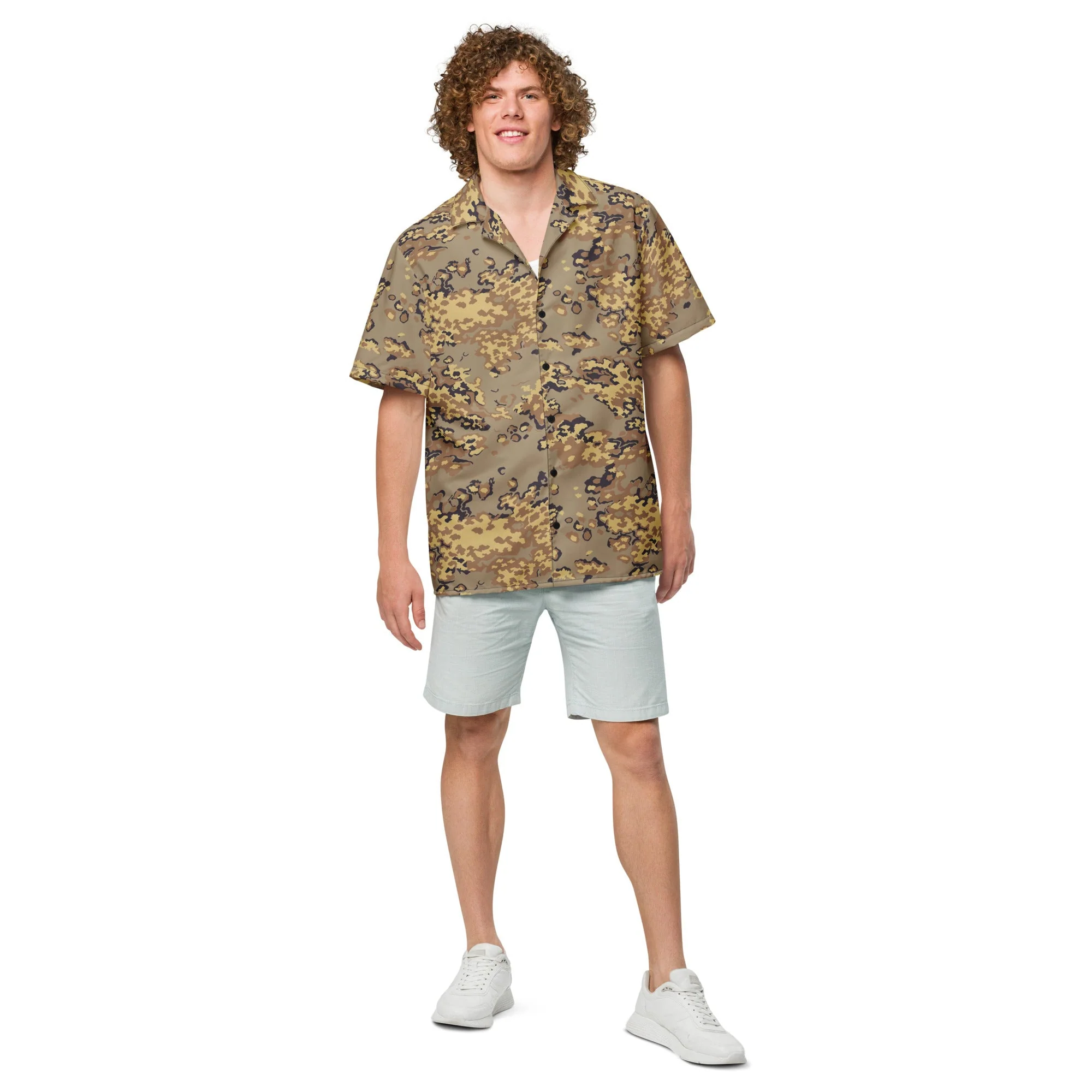 Russian Partizan Desert CAMO Unisex Short-Sleeve Button Shirt - Image 4