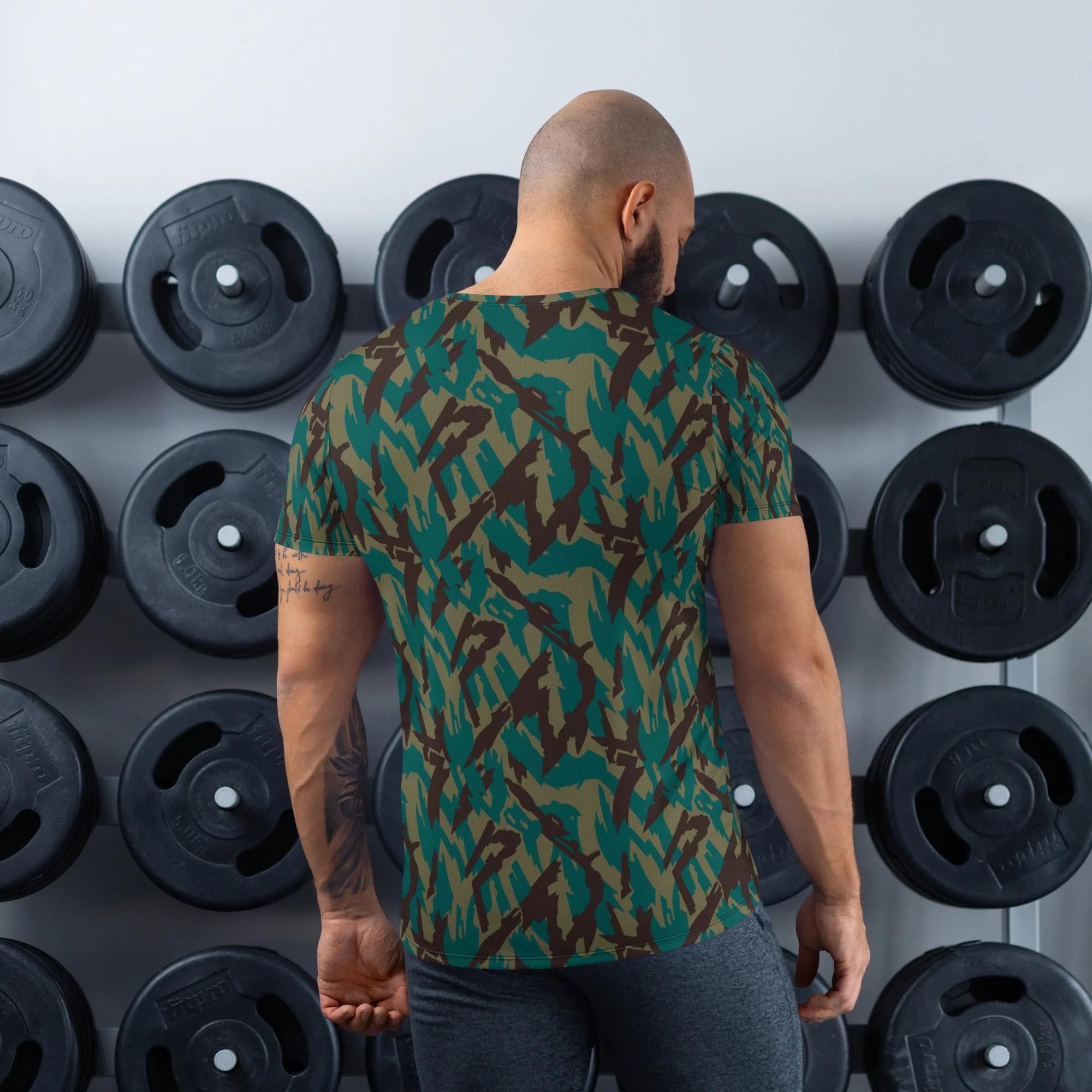Russian Podlesok Tropical CAMO Mens Athletic T-Shirt - Image 2