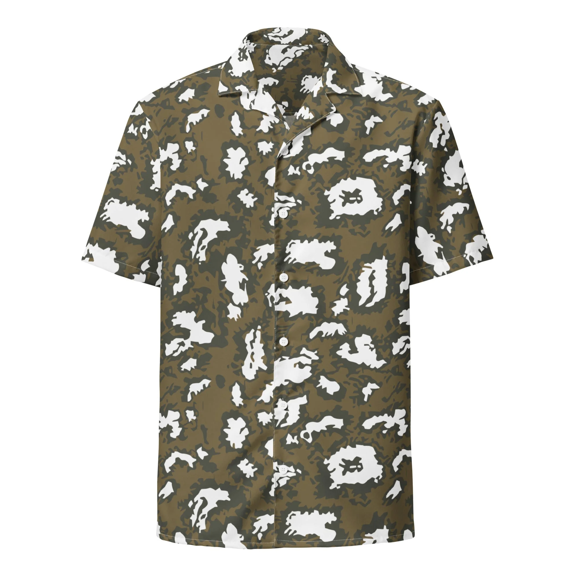 Russian KLMK Red Dawn BROWN Movie CAMO Unisex Short-Sleeve Button Shirt - Image 11