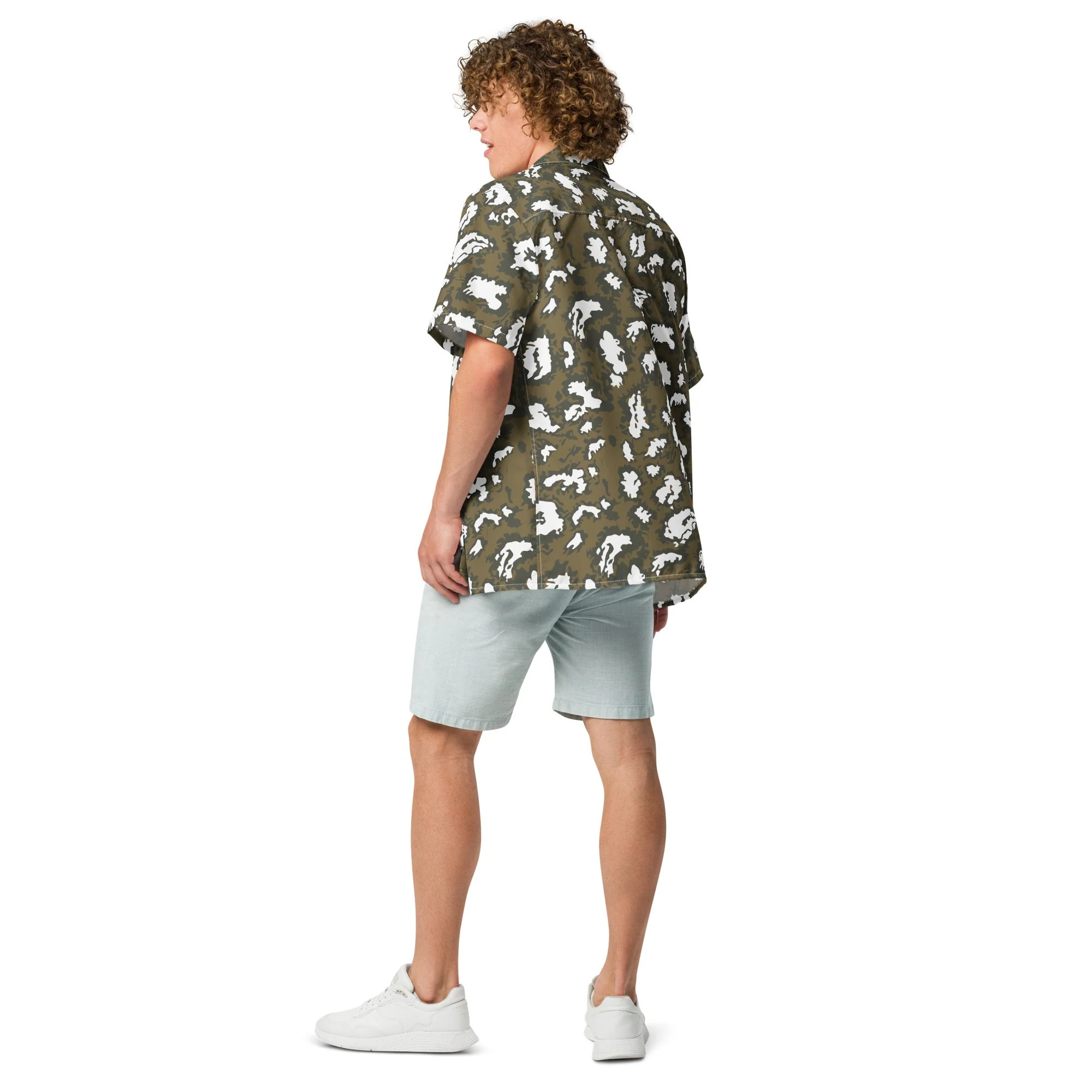 Russian KLMK Red Dawn BROWN Movie CAMO Unisex Short-Sleeve Button Shirt - Image 7