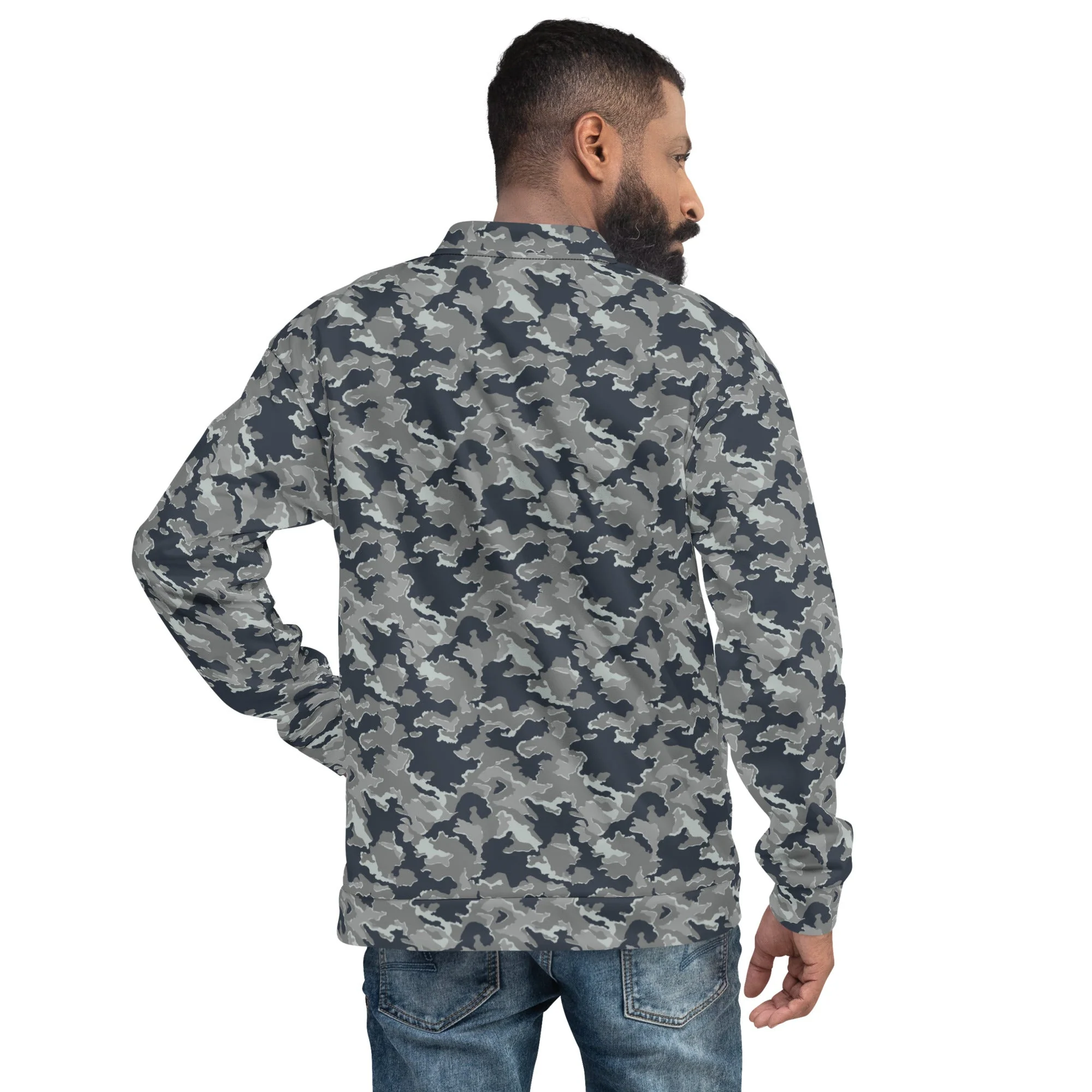 Russian SMK Melted Snow CAMO Unisex Bomber Jacket - Image 2