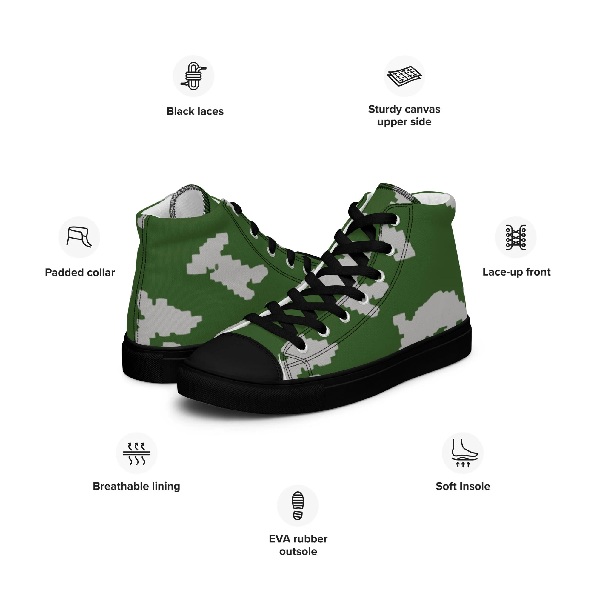 Russian KLMK Sunray Serebryanyi CAMO Mens High-Top Canvas Shoes - Image 3