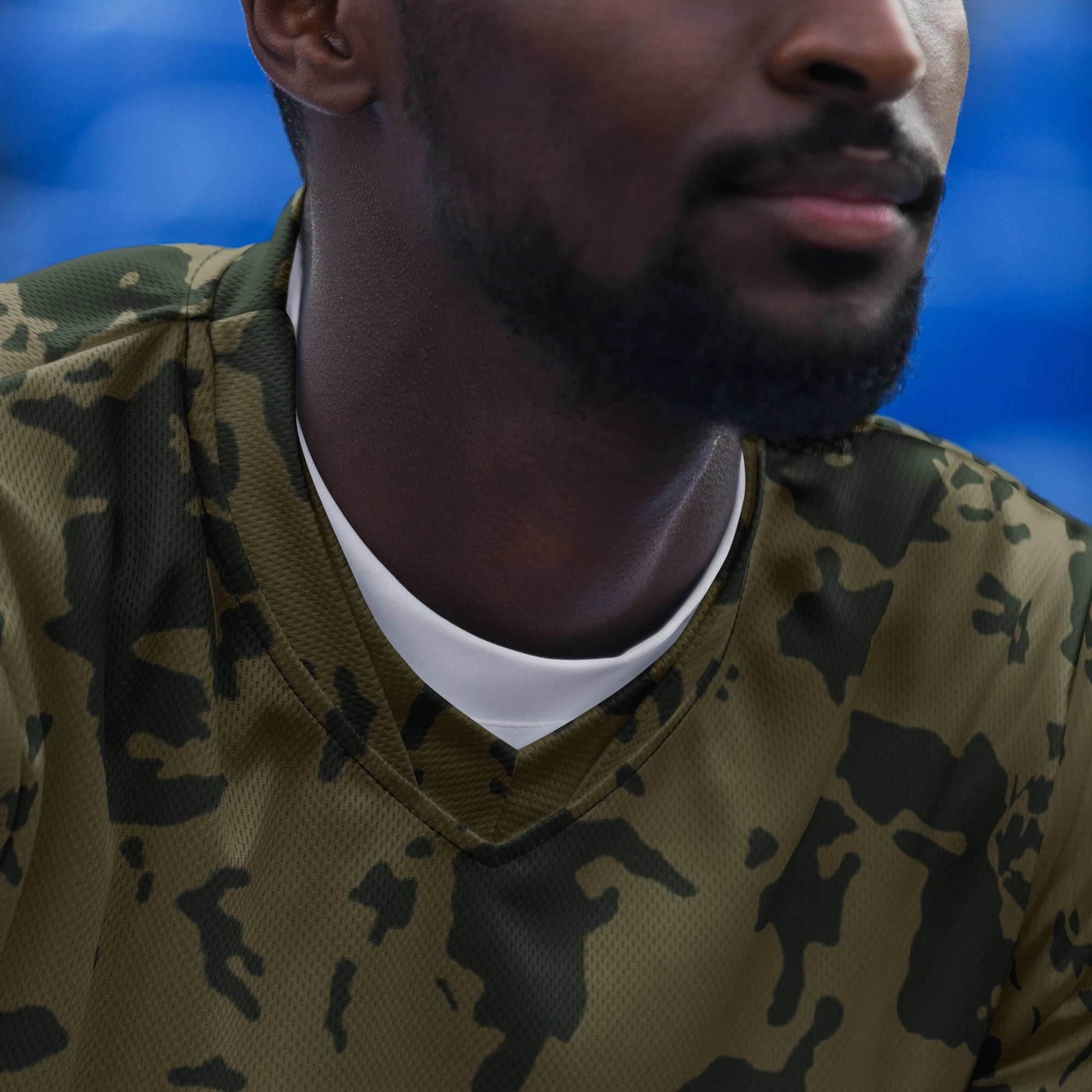 Russian Bicolor Woodland CAMO Unisex Sports Jersey - Image 7
