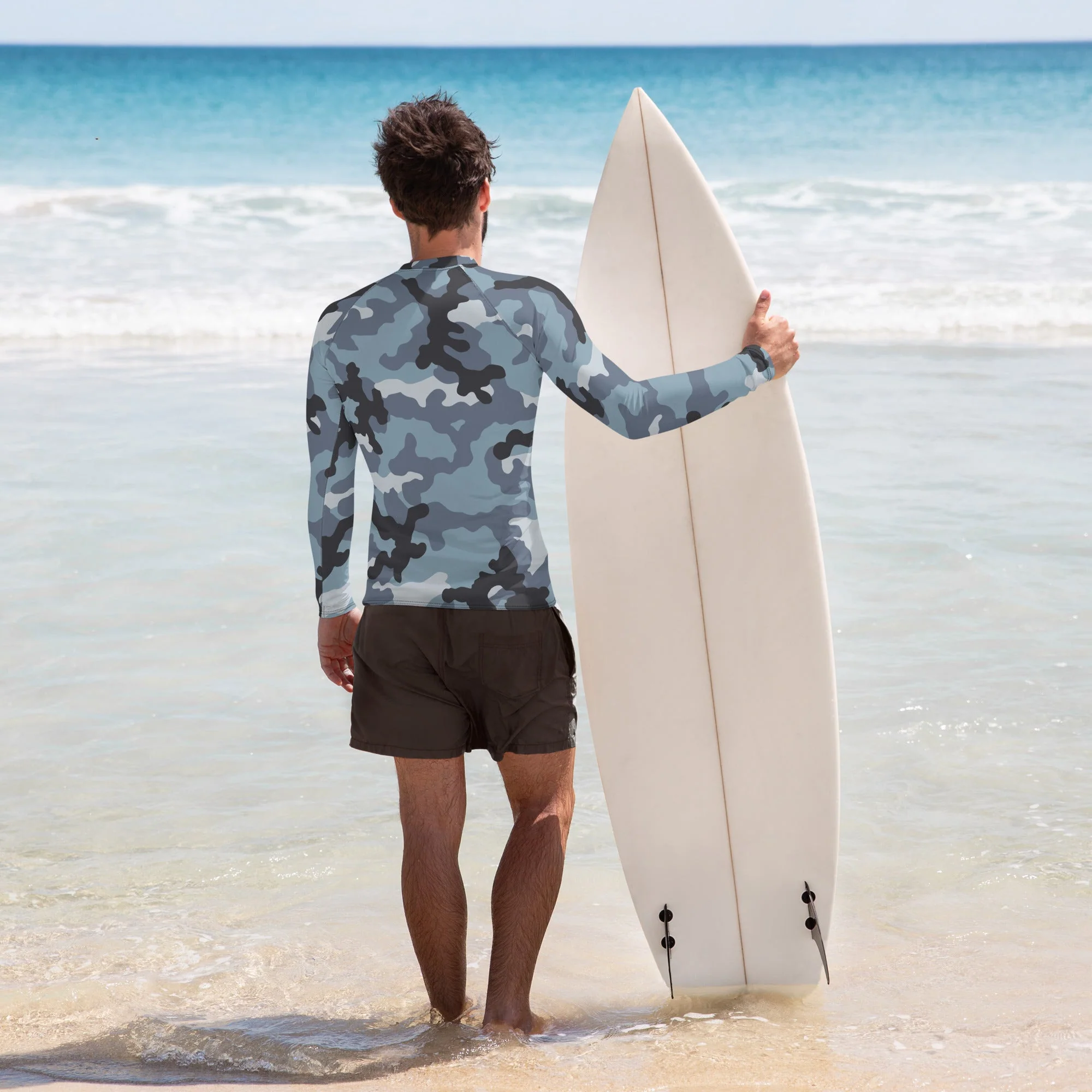 Russian KKO Urban Blue CAMO Mens Long-Sleeve Rash Guard - Image 2