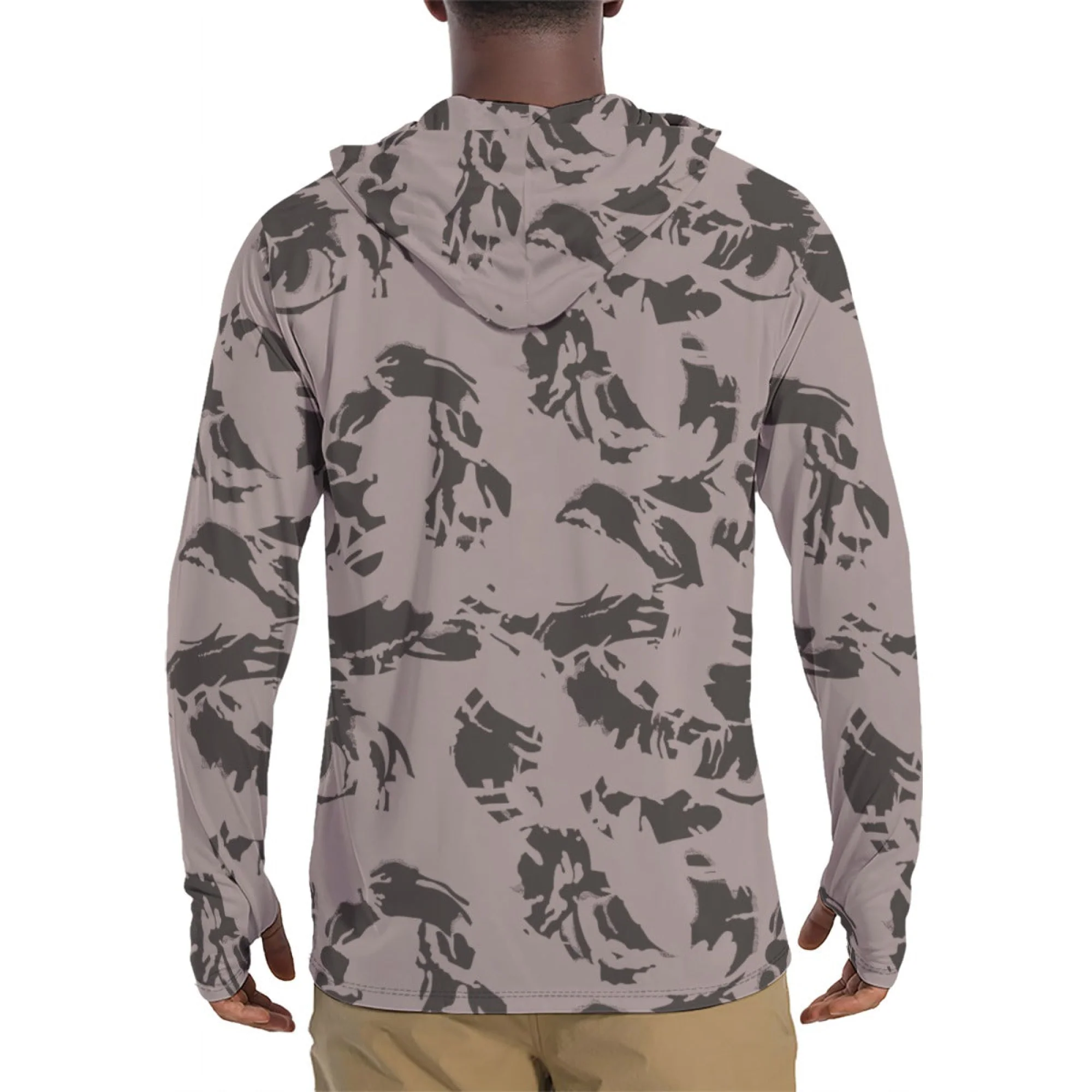 SADF DPM Special Police CAMO Mens Sunscreen Sports Hoodie With Thumb Holes - Image 2