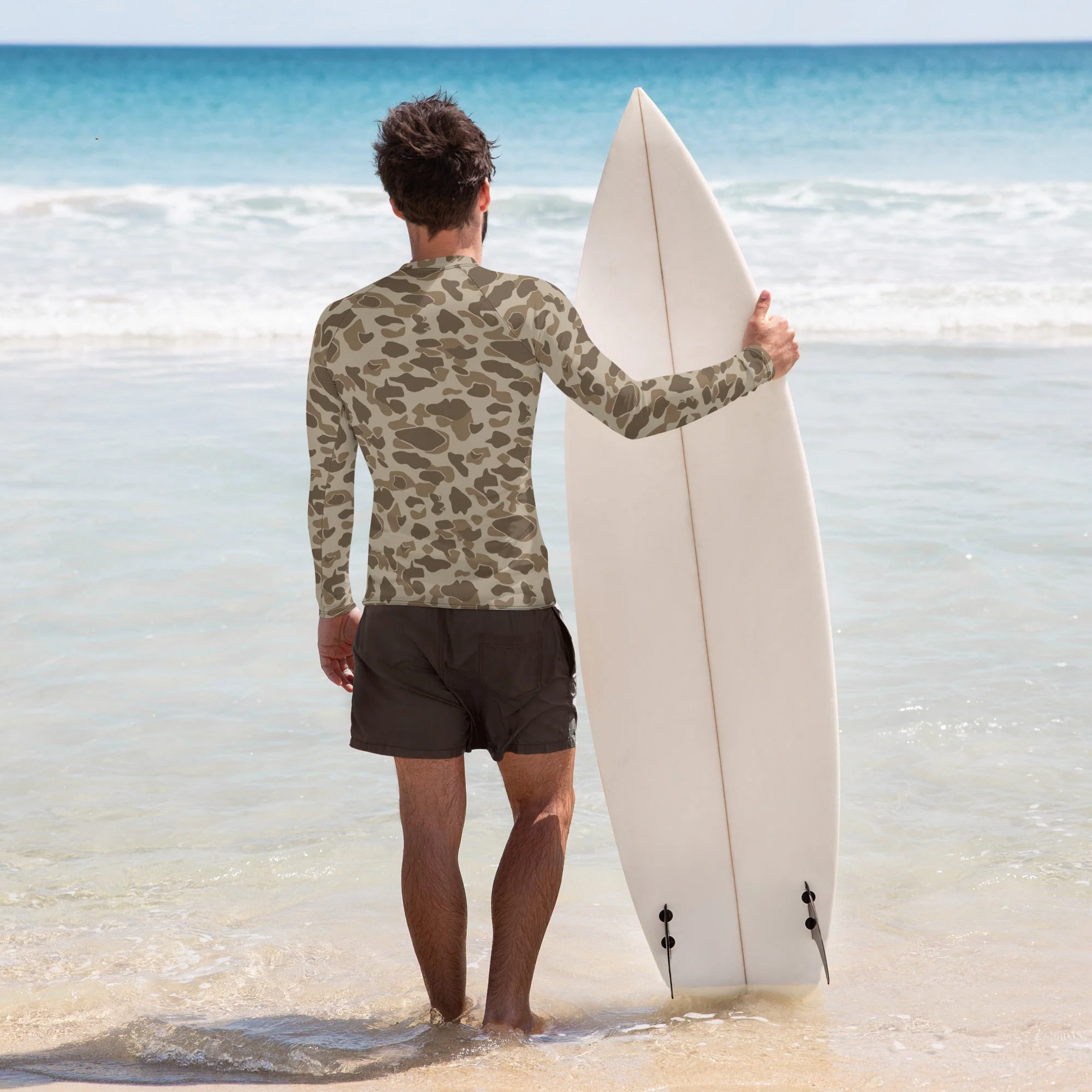 American Frog Skin Sandbeach CAMO Mens Long-Sleeve Rash Guard - Image 2