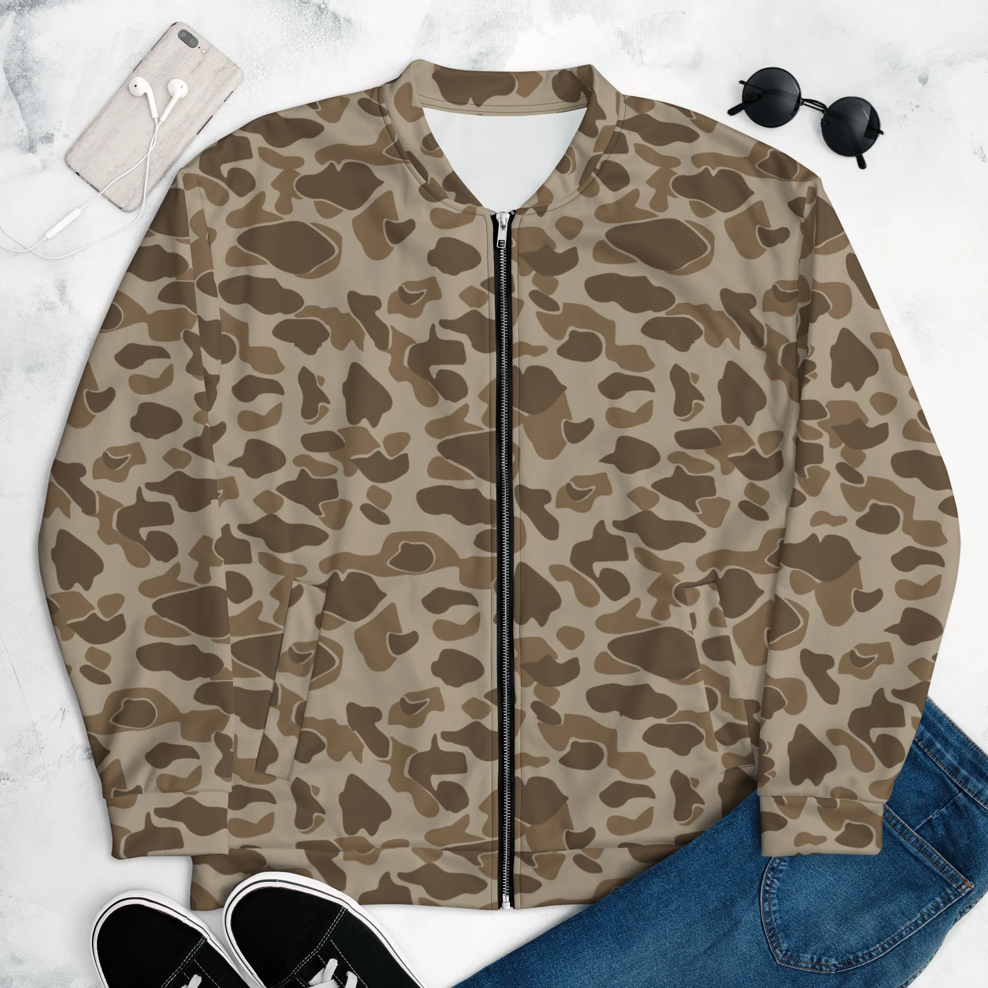 American Frog Skin Sandbeach CAMO Unisex Bomber Jacket - Image 3