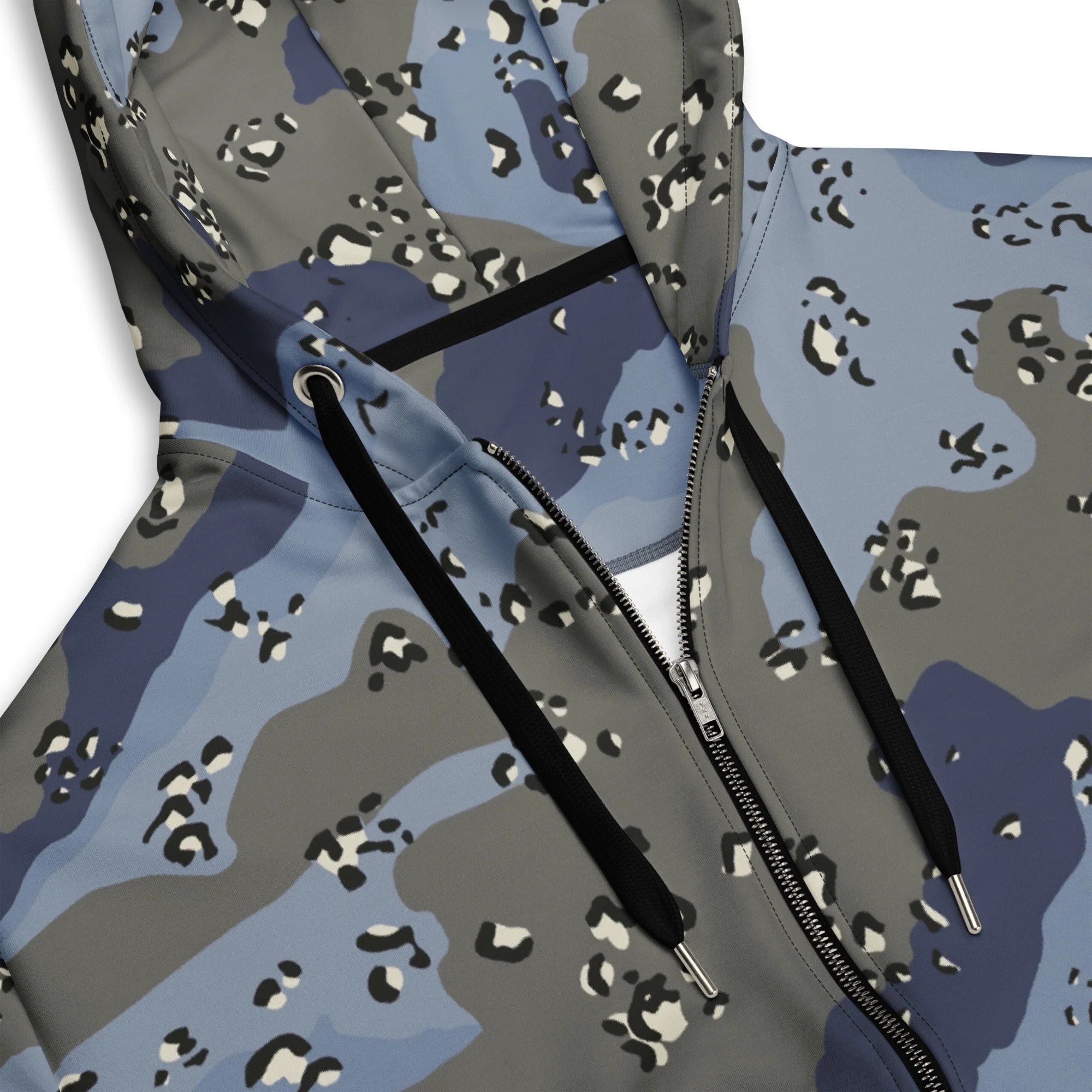 Saudi Arabian Chocolate Chip Desert Urban Blue CAMO Unisex Zip Hoodie - Image 3