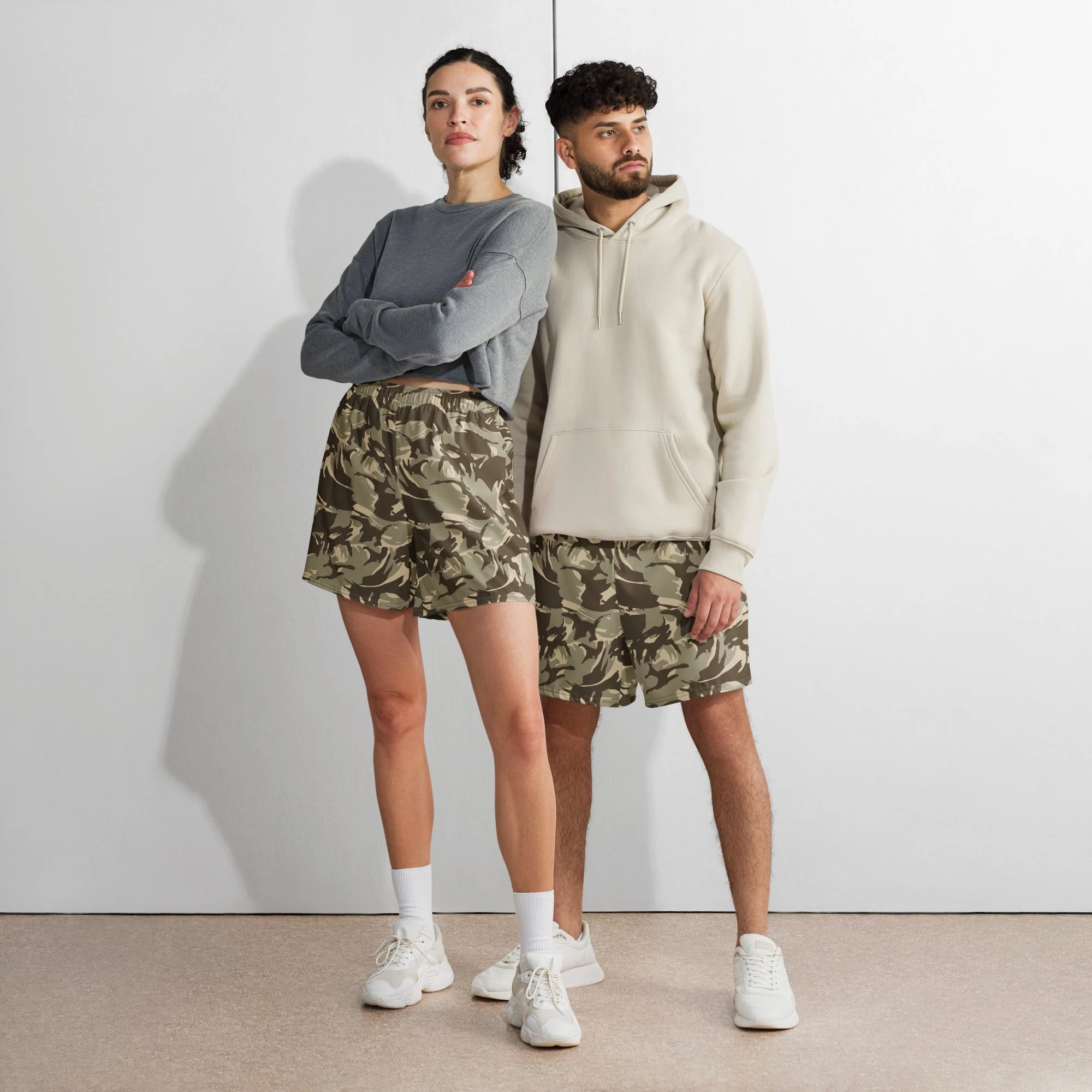 Saudi Arabian DPM Desert CAMO Unisex Athletic Long Shorts - Image 3