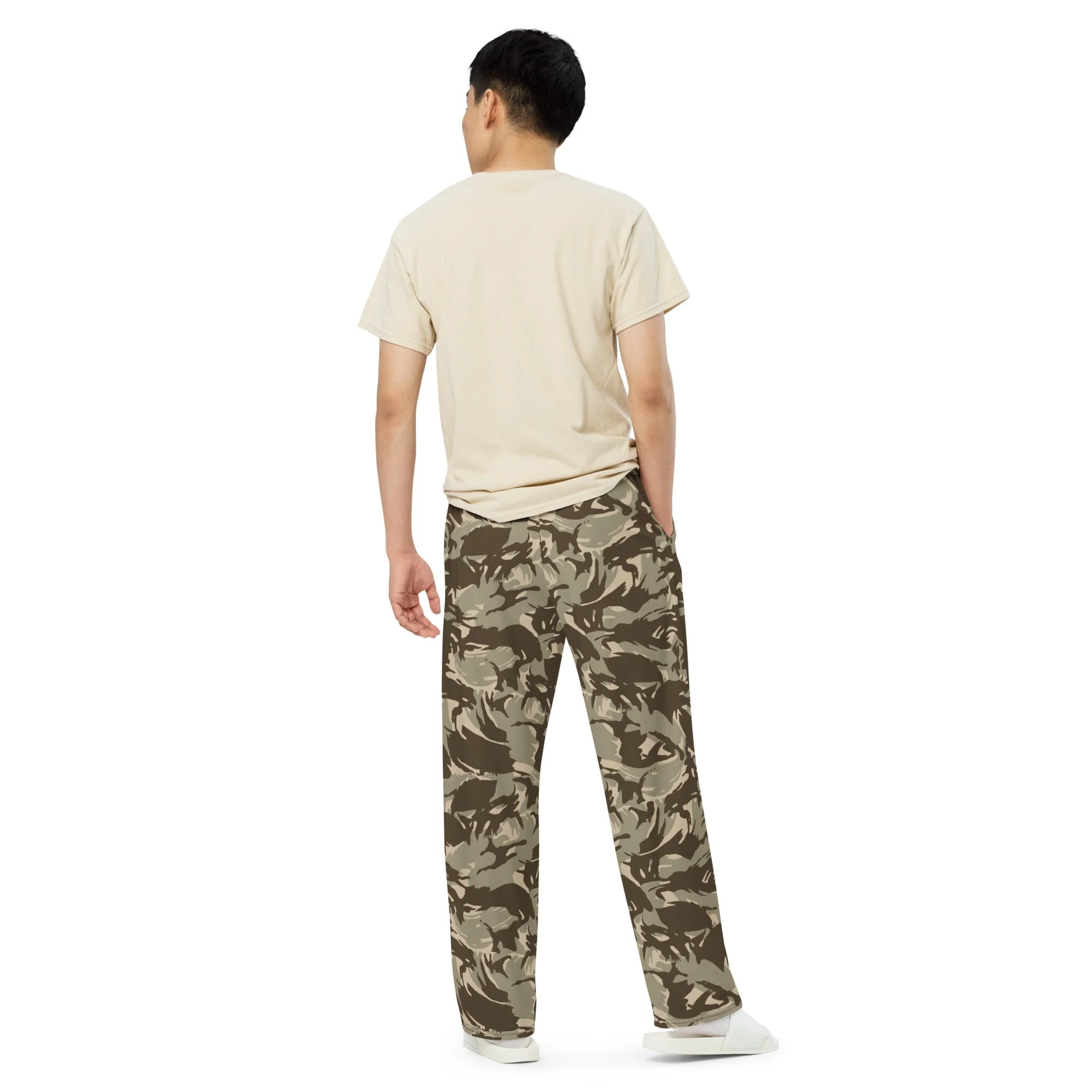Saudi Arabian DPM Desert CAMO Unisex Wide-Leg Leisure Pants - Image 2
