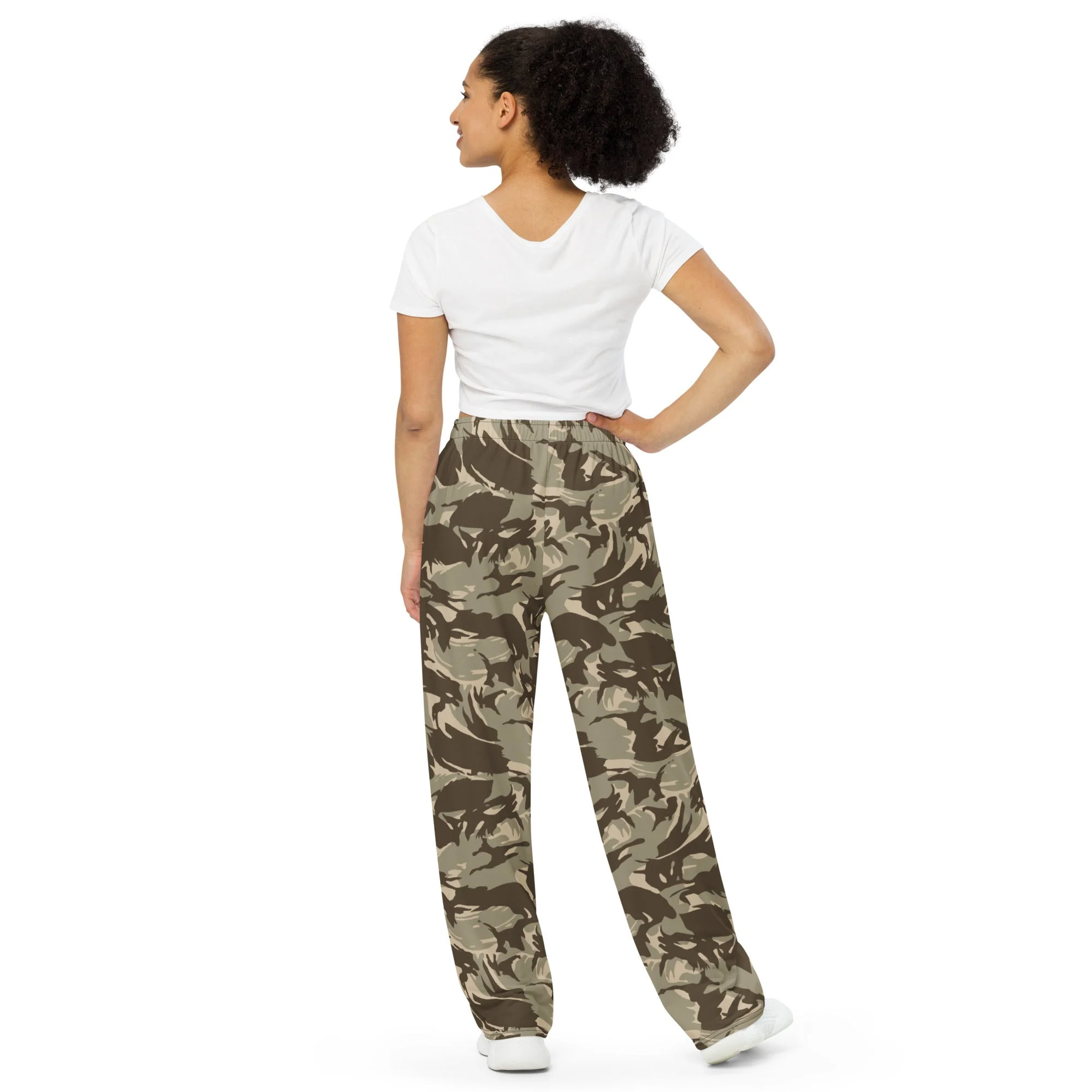 Saudi Arabian DPM Desert CAMO Unisex Wide-Leg Leisure Pants - Image 3