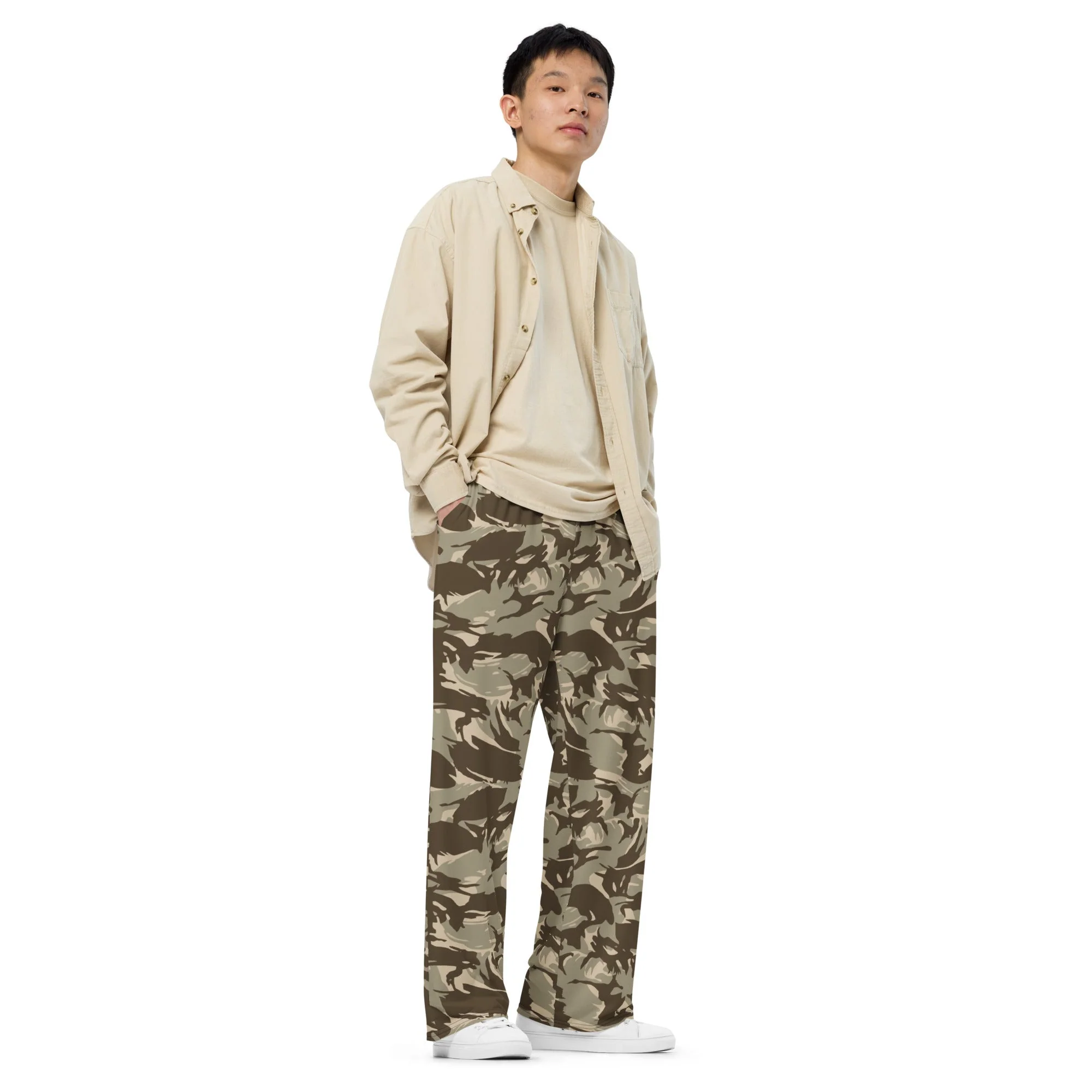 Saudi Arabian DPM Desert CAMO Unisex Wide-Leg Leisure Pants - Image 4